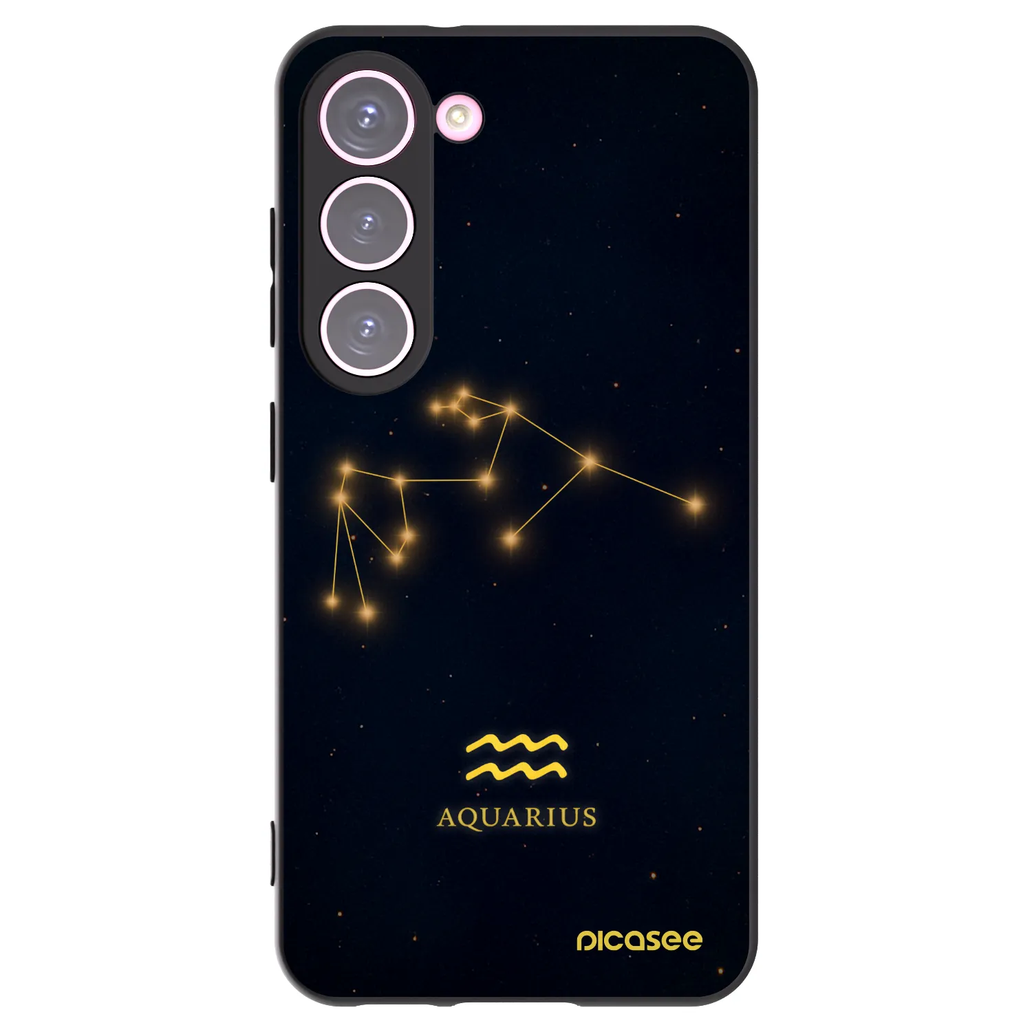Picasee silikonowe czarne etui na Samsung Galaxy S23 5G - AQUARIUS
