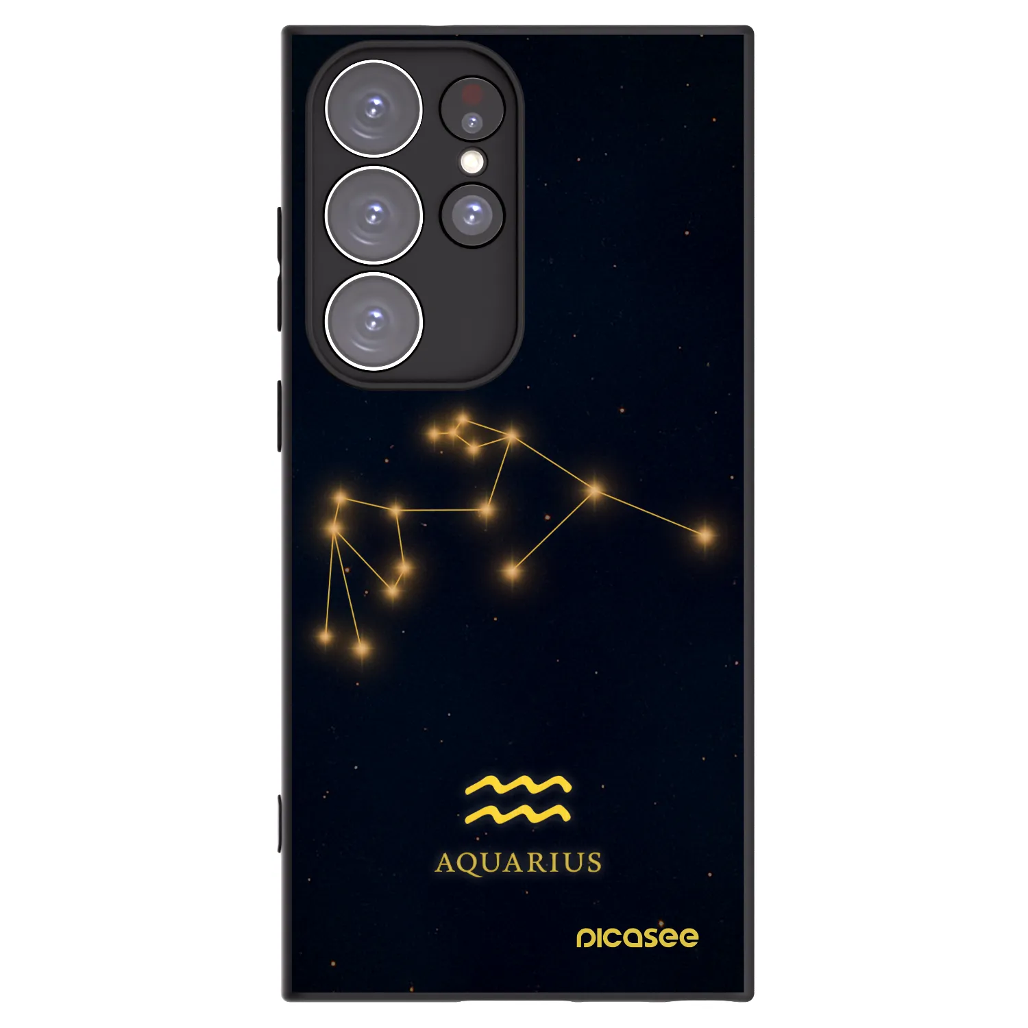 Picasee silikonowe czarne etui na Samsung Galaxy S23 Ultra 5G - AQUARIUS