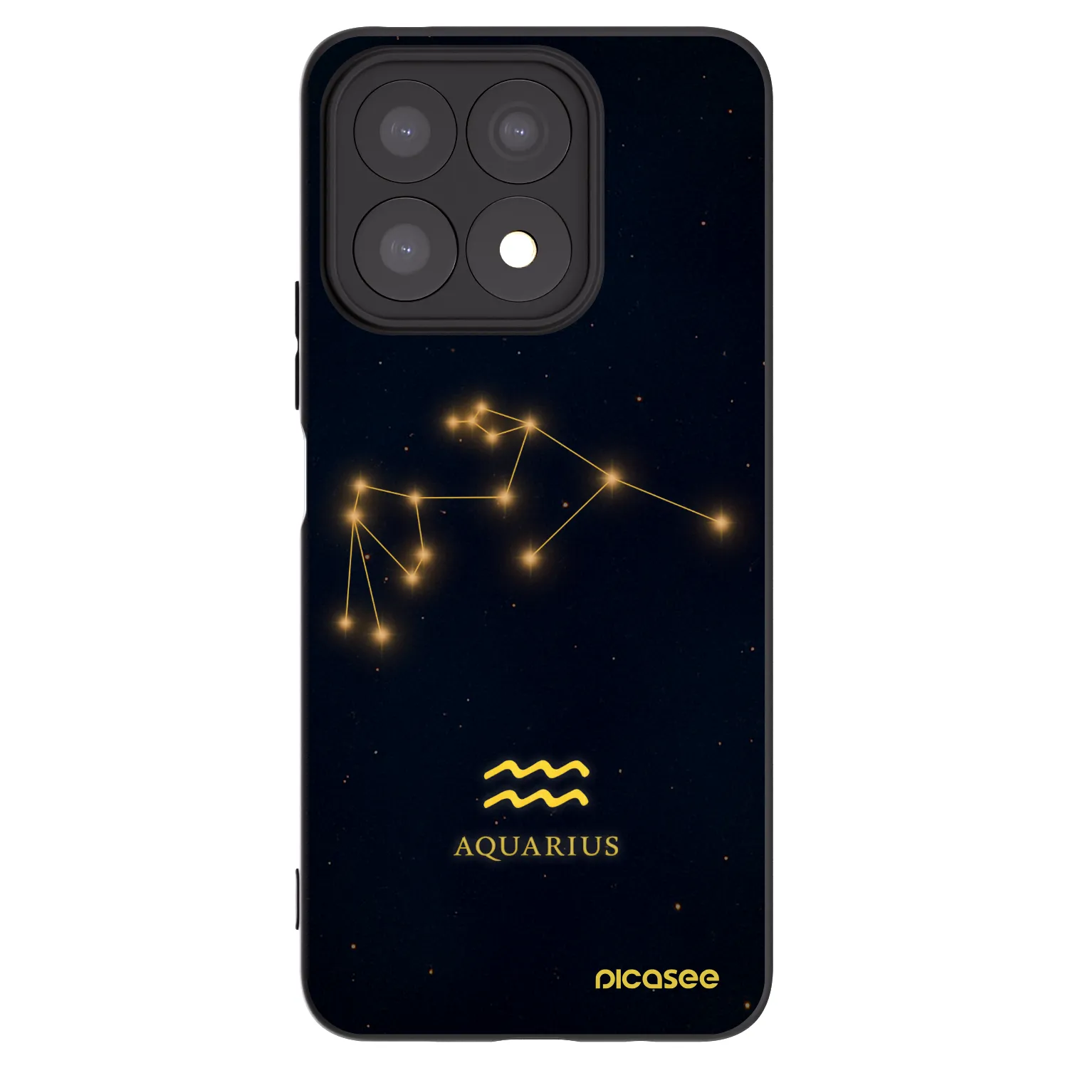 Picasee silikonowe czarne etui na Honor X8a - AQUARIUS