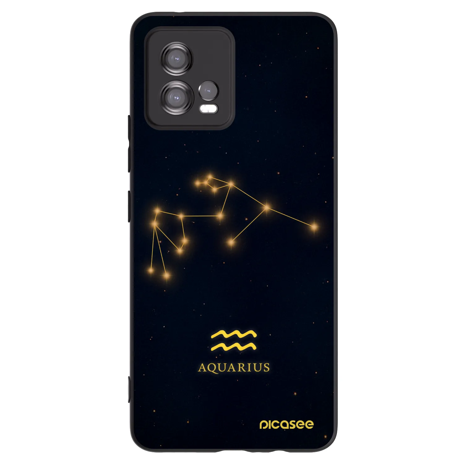Picasee silikonowe czarne etui na Motorola Moto G72 - AQUARIUS
