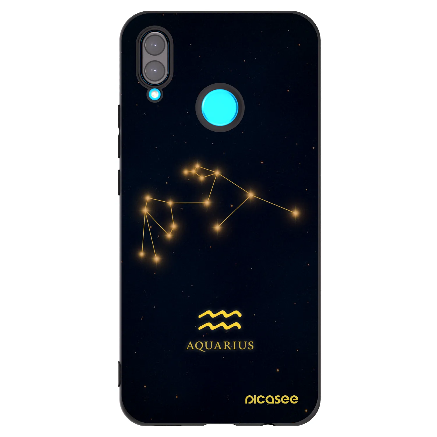 Picasee silikonowe czarne etui na Huawei Nova 3 - AQUARIUS