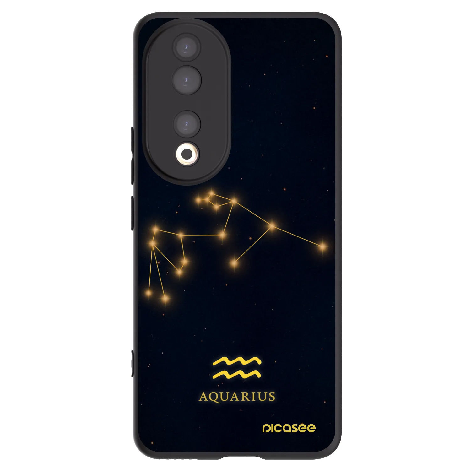 Picasee silikonowe czarne etui na Honor 90 5G - AQUARIUS