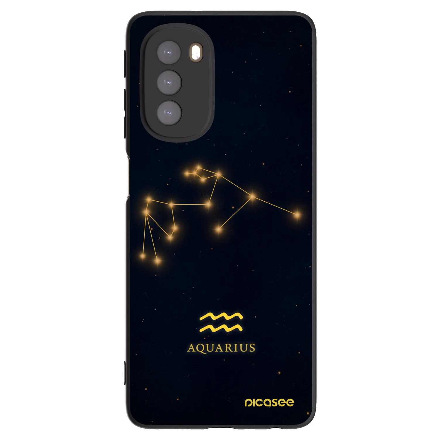 Picasee silikonowe czarne etui na Motorola Moto G51 - AQUARIUS