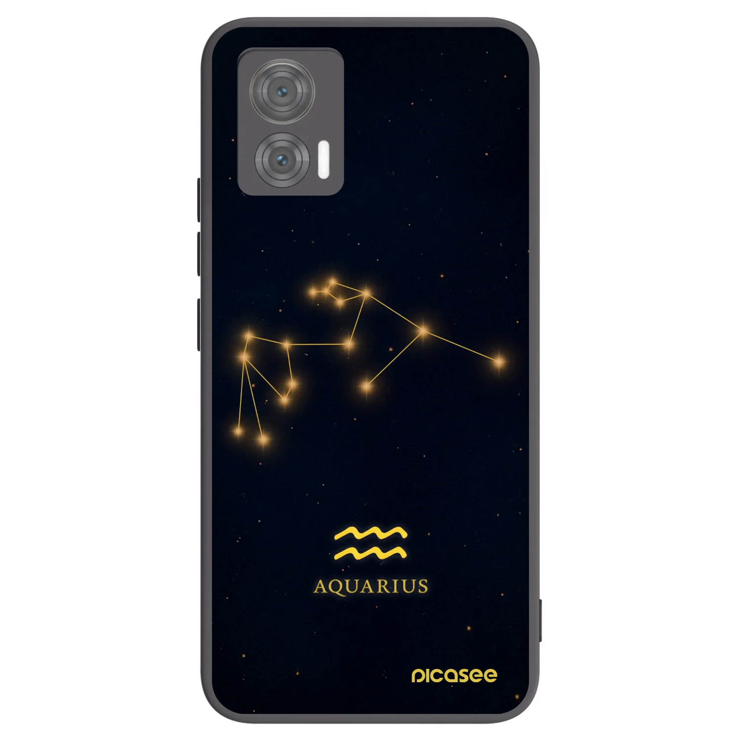 Picasee silikonowe czarne etui na Motorola Edge 30 Neo - AQUARIUS