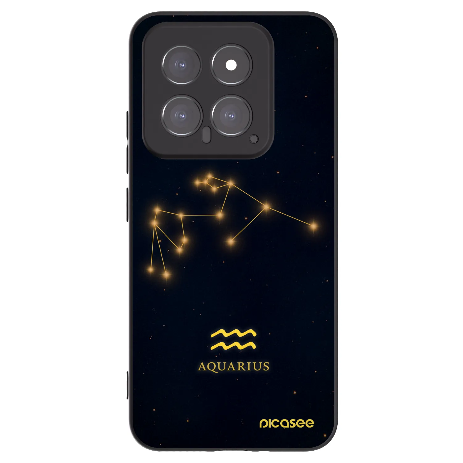 Picasee silikonowe czarne etui na Xiaomi 14 - AQUARIUS