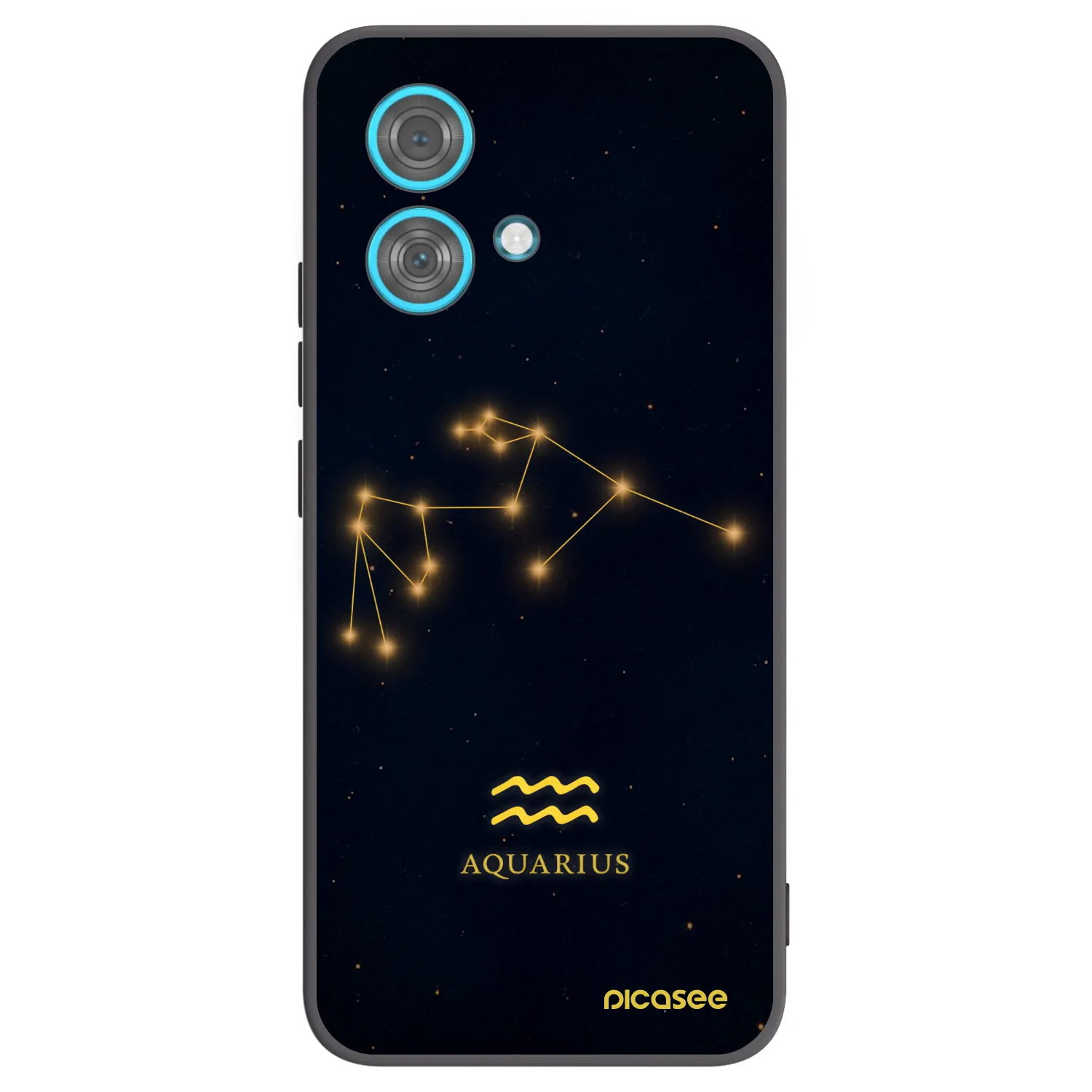 Picasee silikonowe czarne etui na Motorola Edge 40 Neo - AQUARIUS