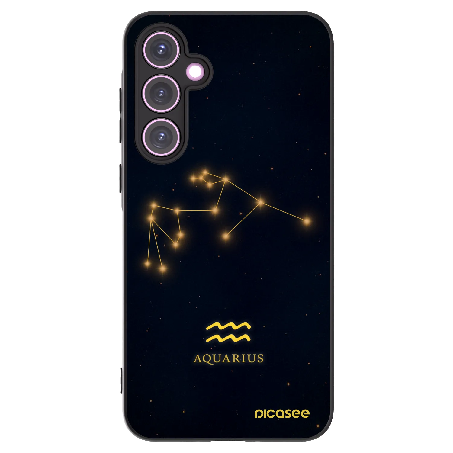 Picasee silikonowe czarne etui na Samsung Galaxy A35 5G A356B - AQUARIUS