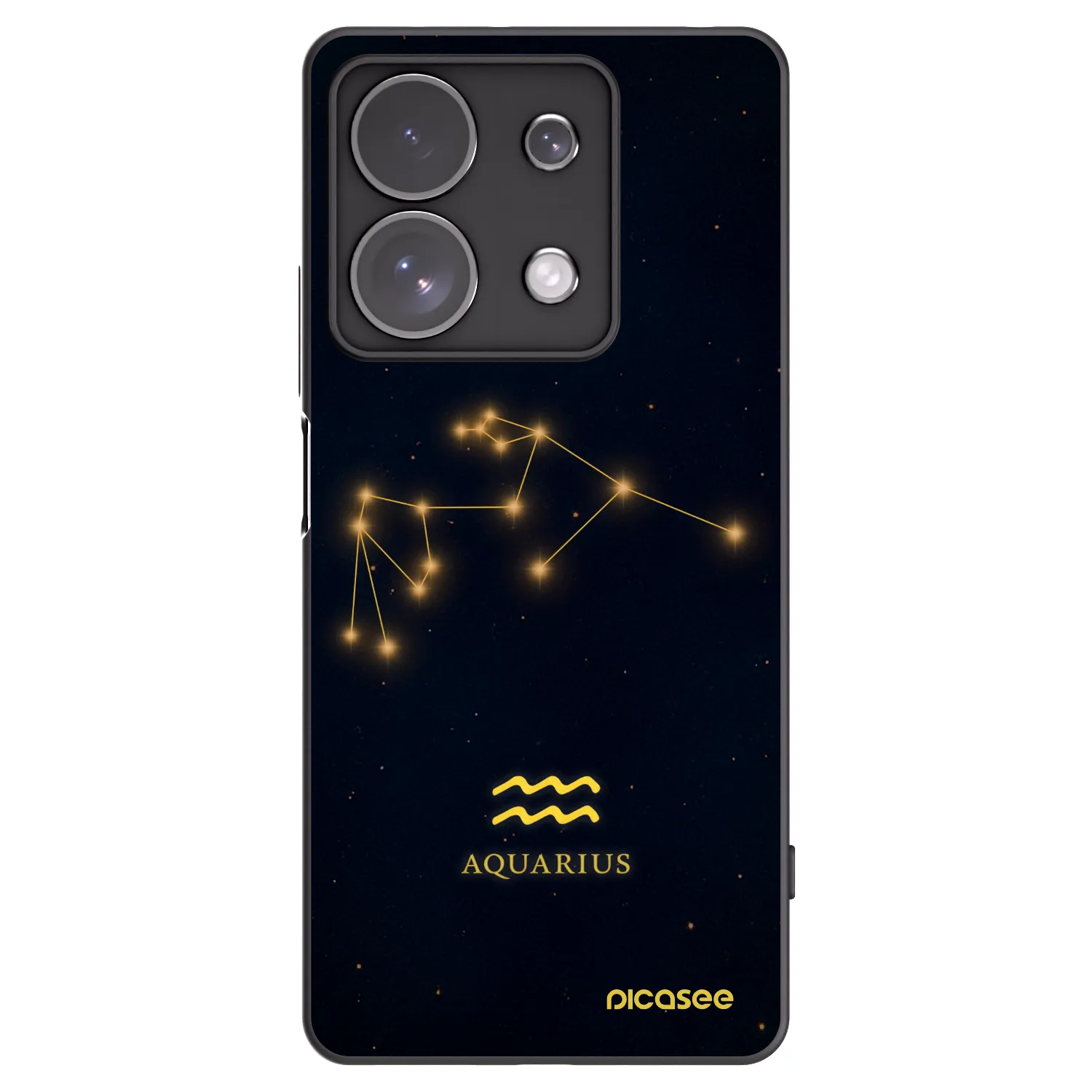 Picasee silikonowe czarne etui na Xiaomi Redmi Note 13 Pro 4G - AQUARIUS