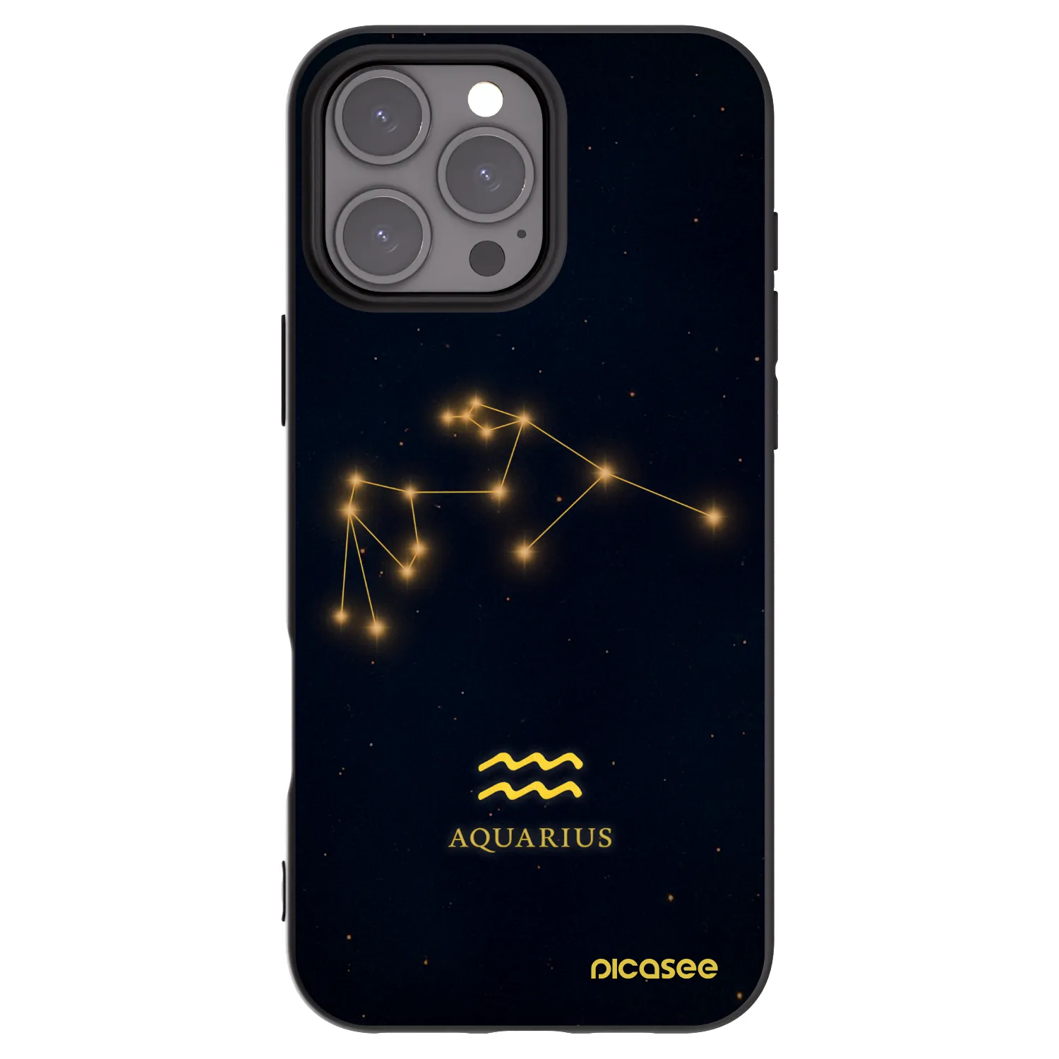 Picasee silikonowe czarne etui na Apple iPhone 16 Pro Max - AQUARIUS