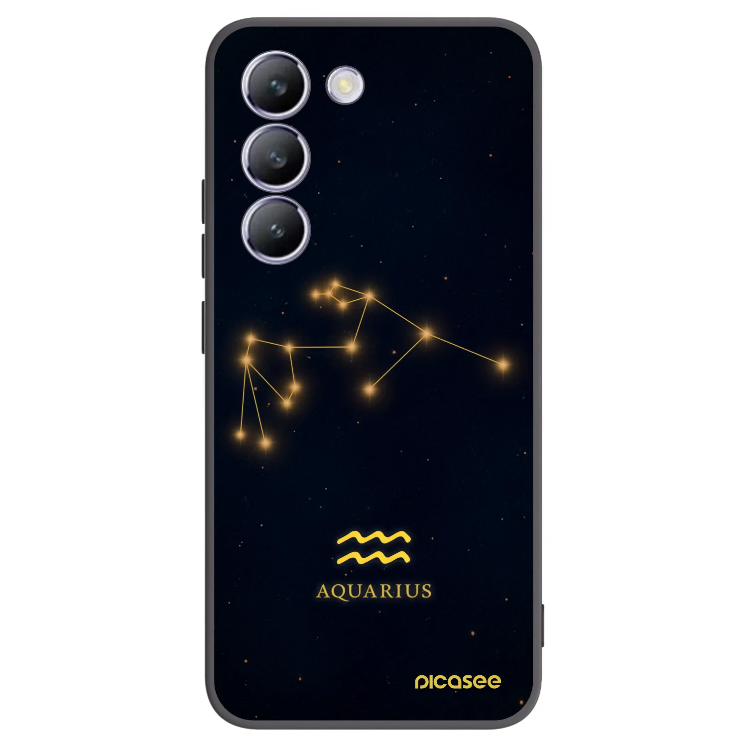 Picasee silikonowe czarne etui na Vivo V40 SE 5G - AQUARIUS