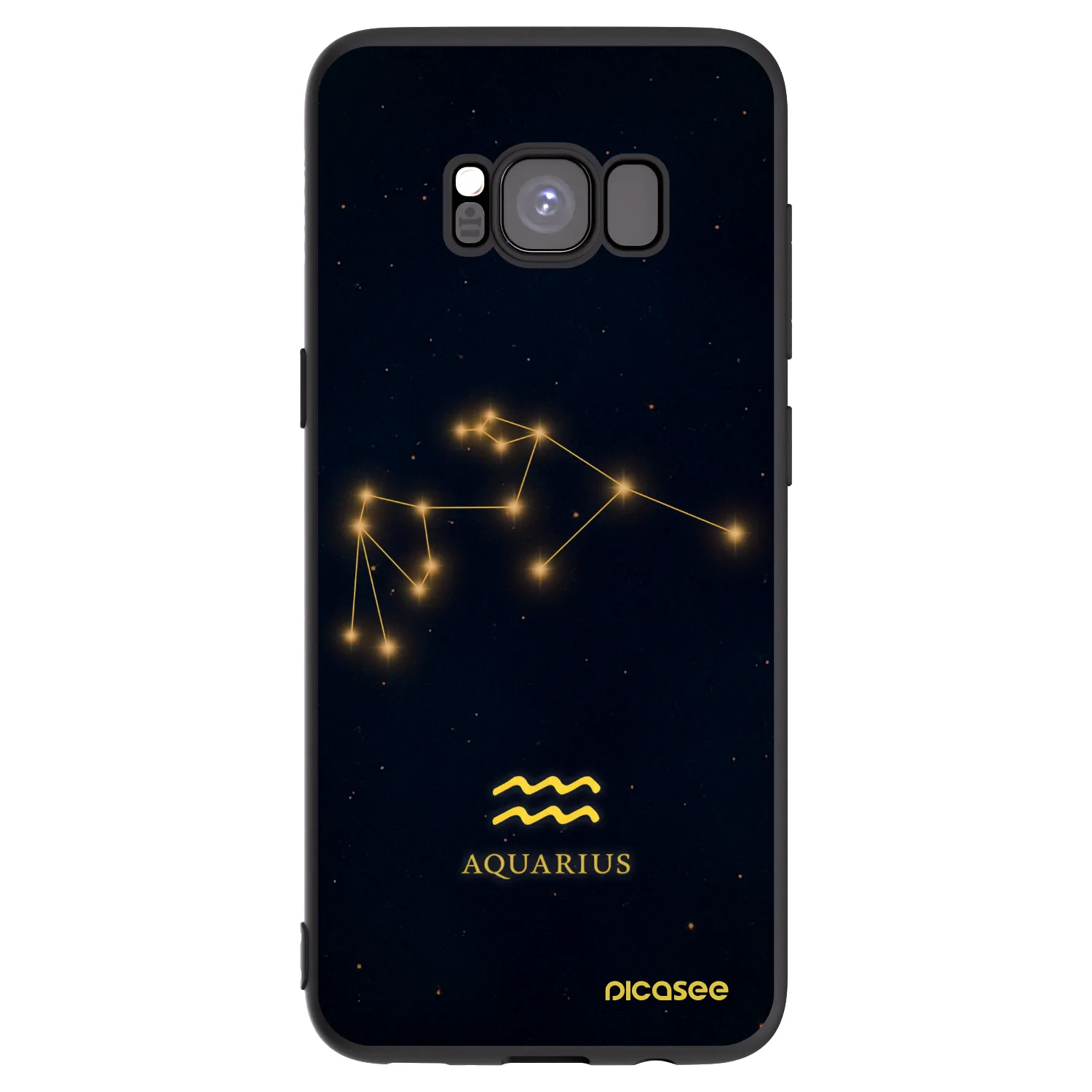 Picasee silikonowe czarne etui na Samsung Galaxy S8 G950F - AQUARIUS