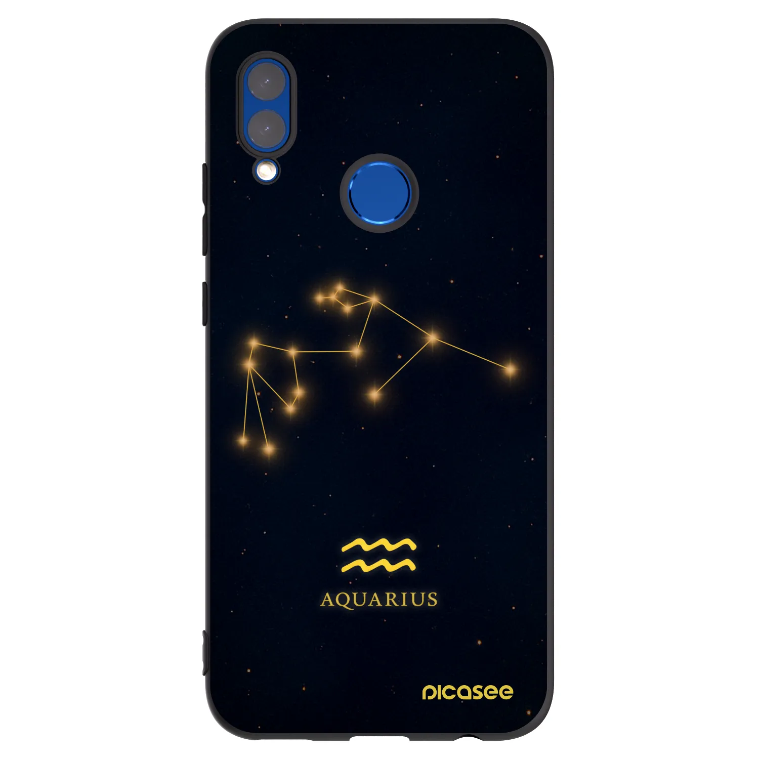 Picasee silikonowe czarne etui na Honor 10 Lite - AQUARIUS
