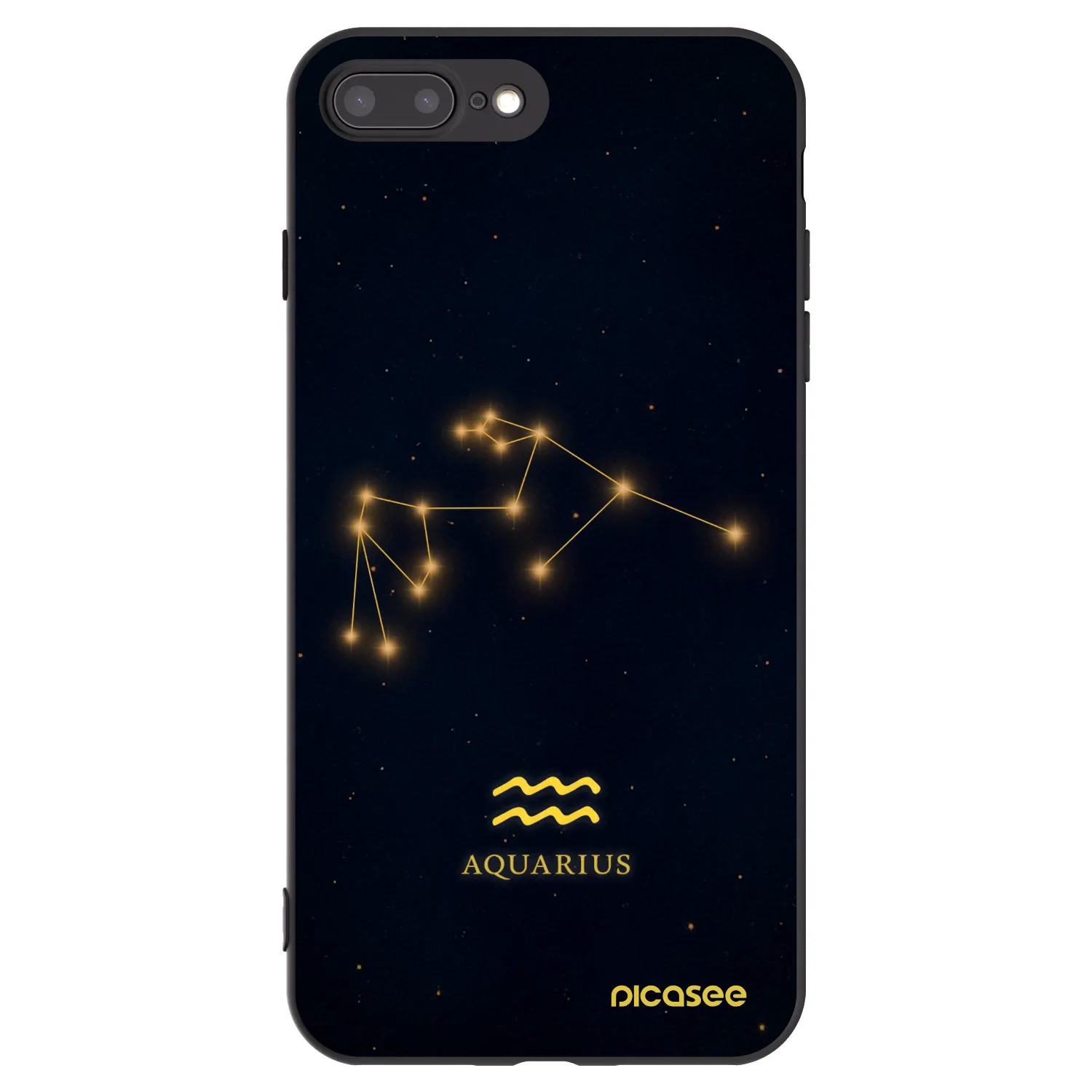 Picasee silikonowe czarne etui na Apple iPhone 7 Plus - AQUARIUS
