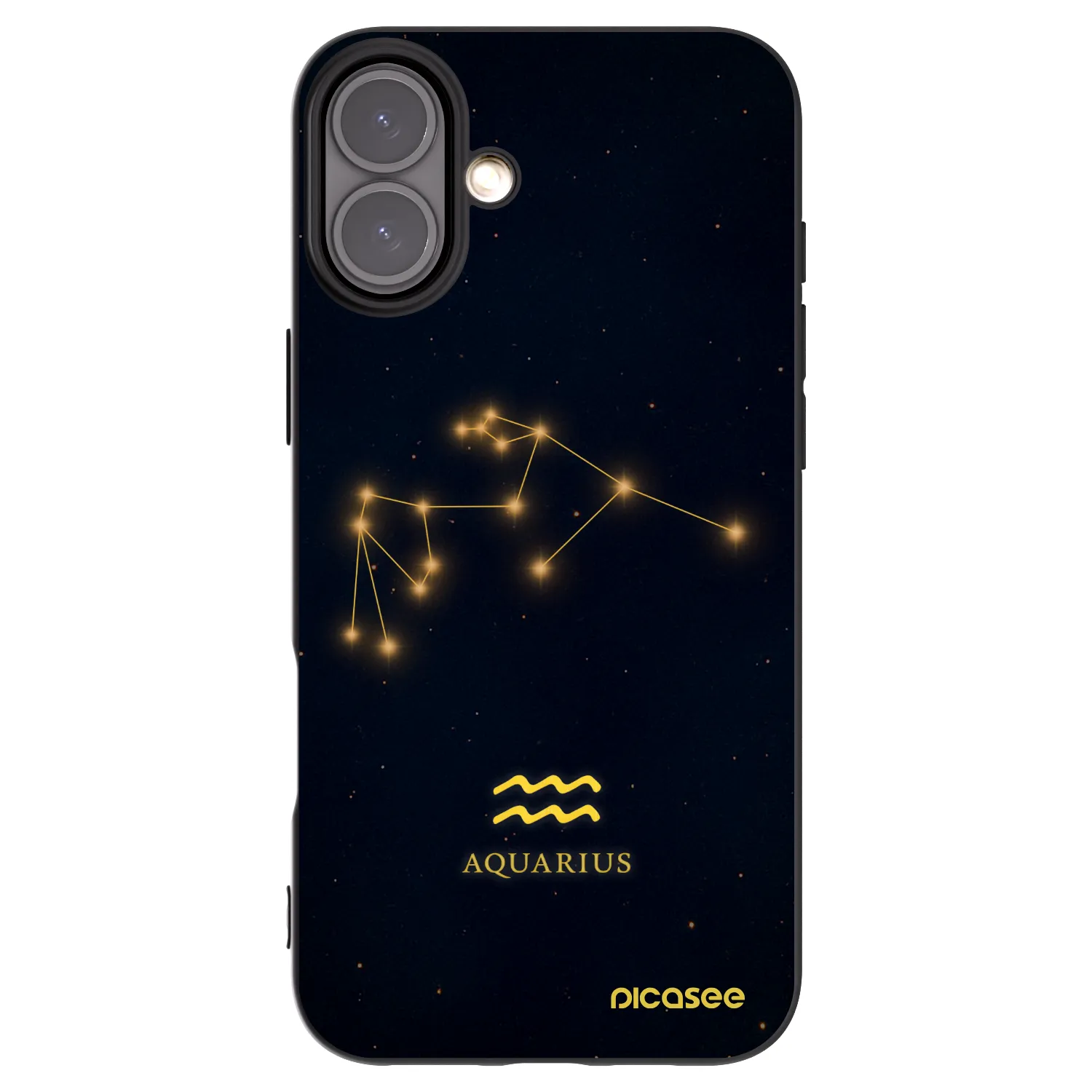 Picasee silikonowe czarne etui na Apple iPhone 16 Plus - AQUARIUS