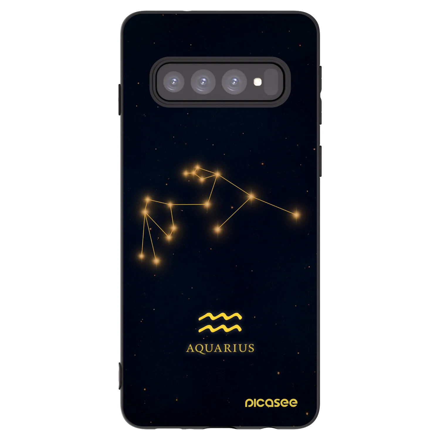 Picasee silikonowe czarne etui na Samsung Galaxy S10 G973 - AQUARIUS