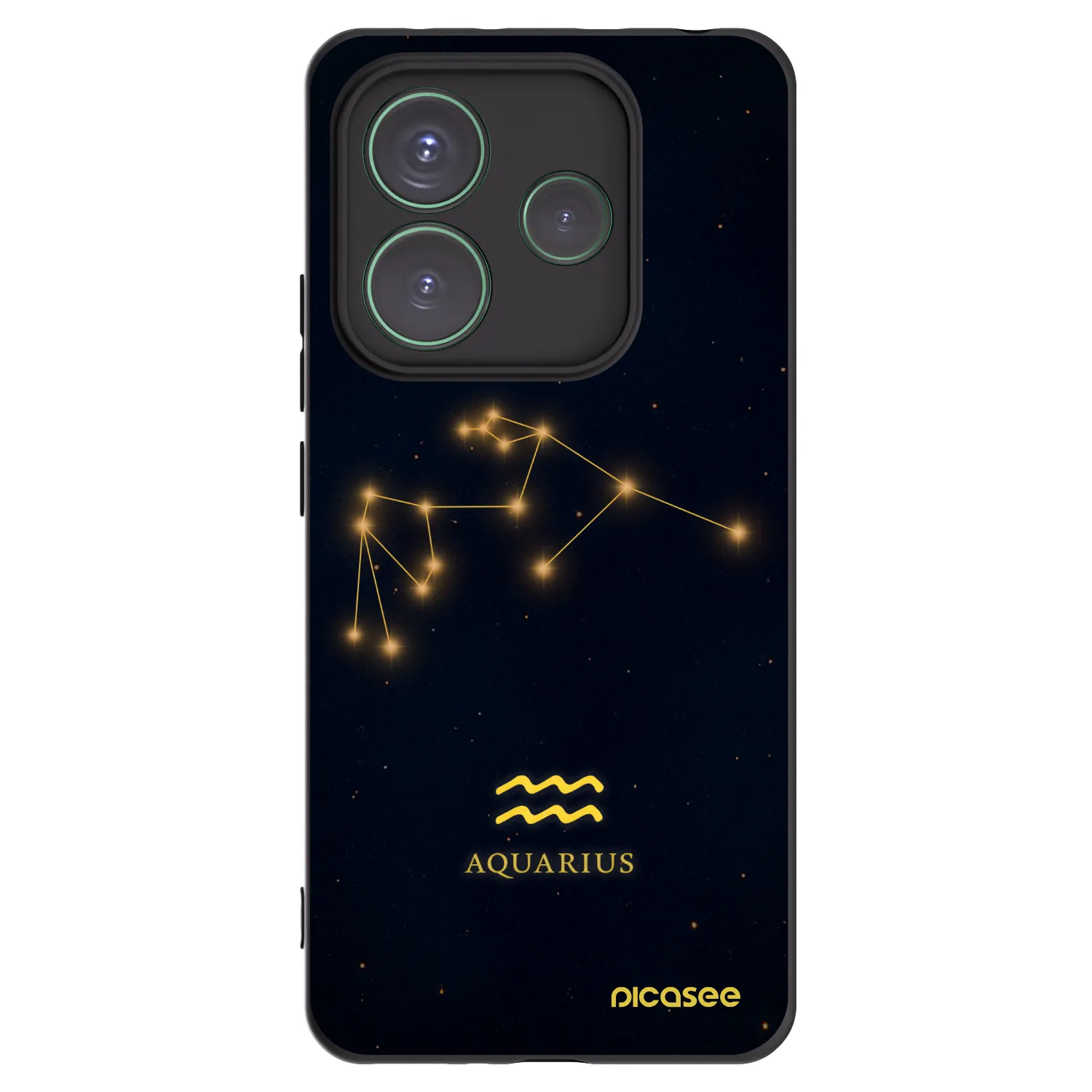 Picasee silikonowe czarne etui na Xiaomi Redmi Note 14 5G - AQUARIUS