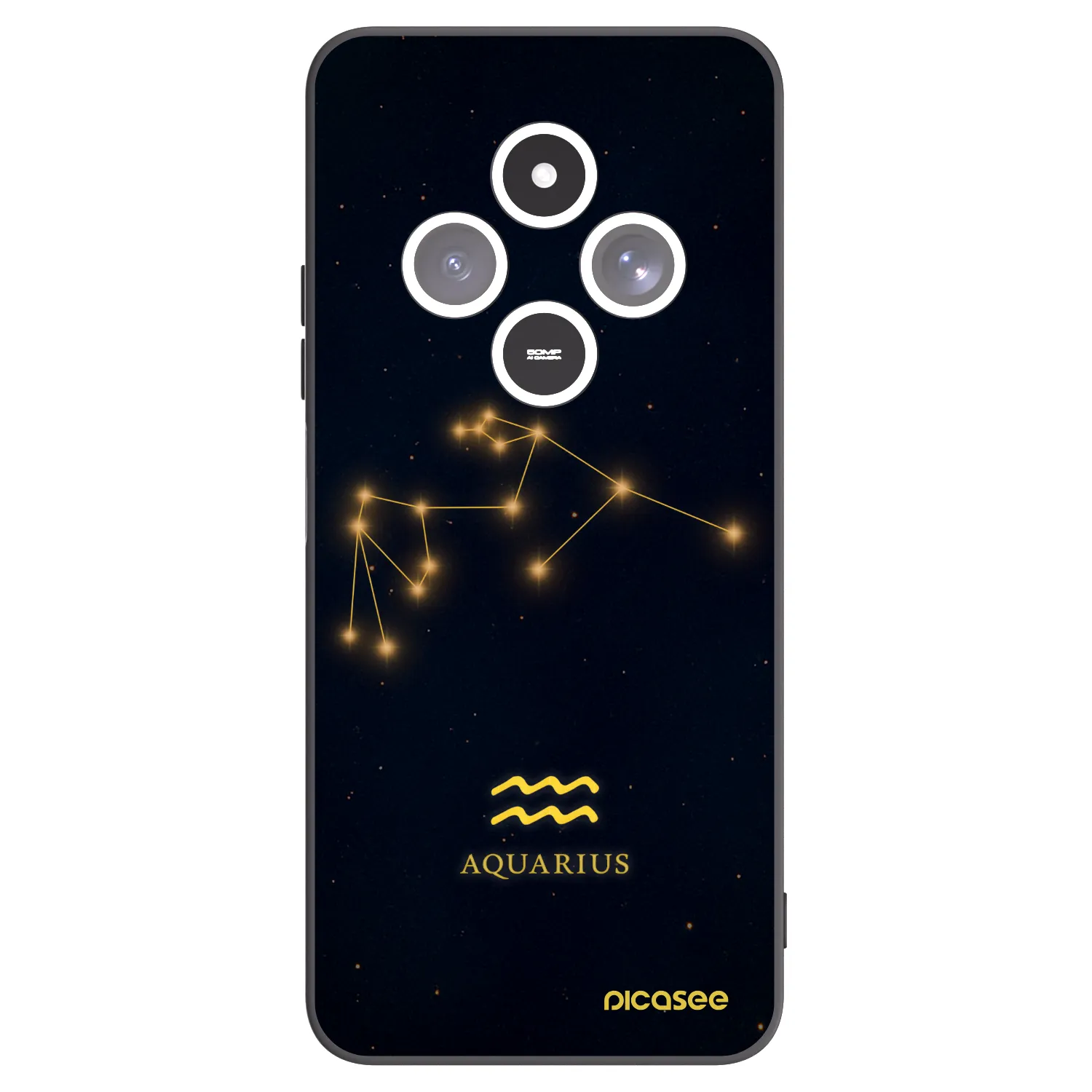 Picasee silikonowe czarne etui na Xiaomi Redmi 14C - AQUARIUS