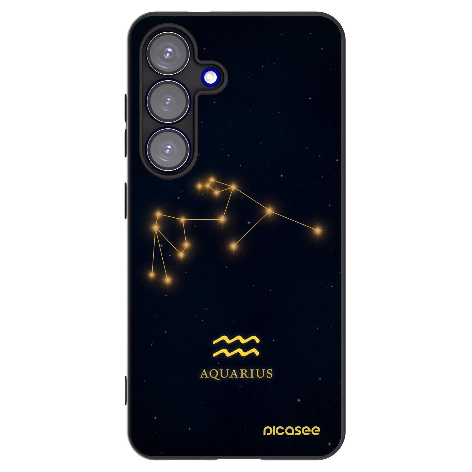 Picasee silikonowe czarne etui na Samsung Galaxy S25 5G - AQUARIUS