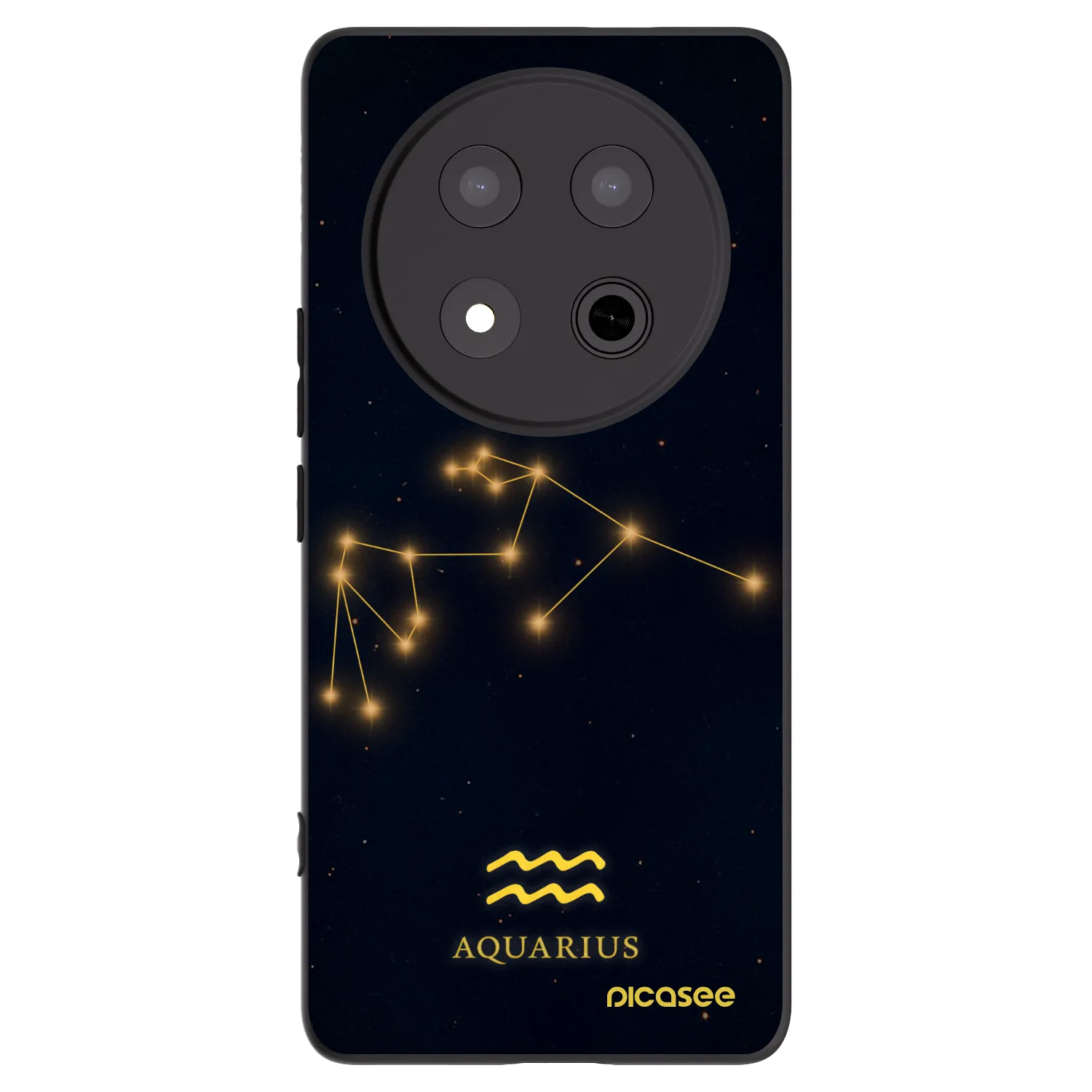 Picasee silikonowe czarne etui na Honor Magic7 Lite 5G - AQUARIUS