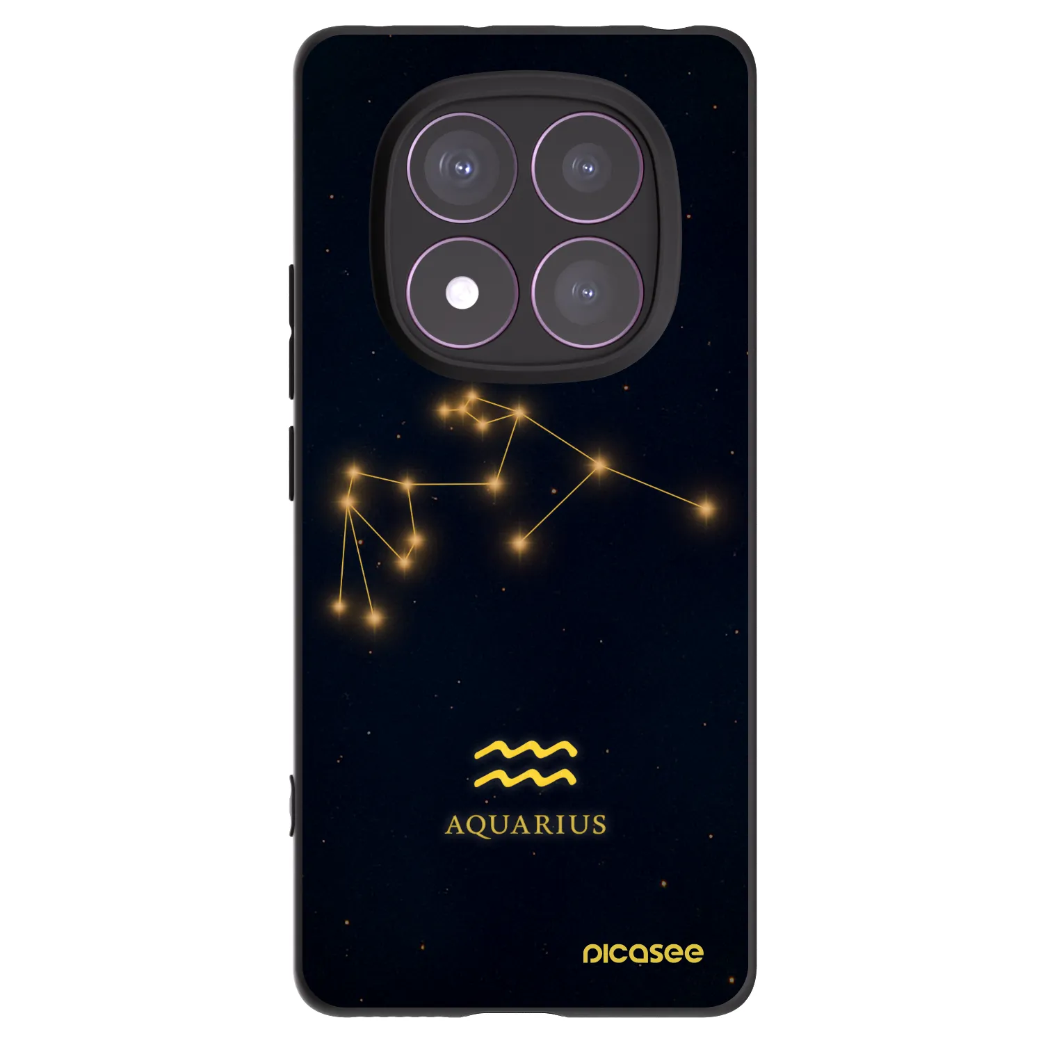 Picasee silikonowe czarne etui na Xiaomi Redmi Note 14 Pro 4G - AQUARIUS