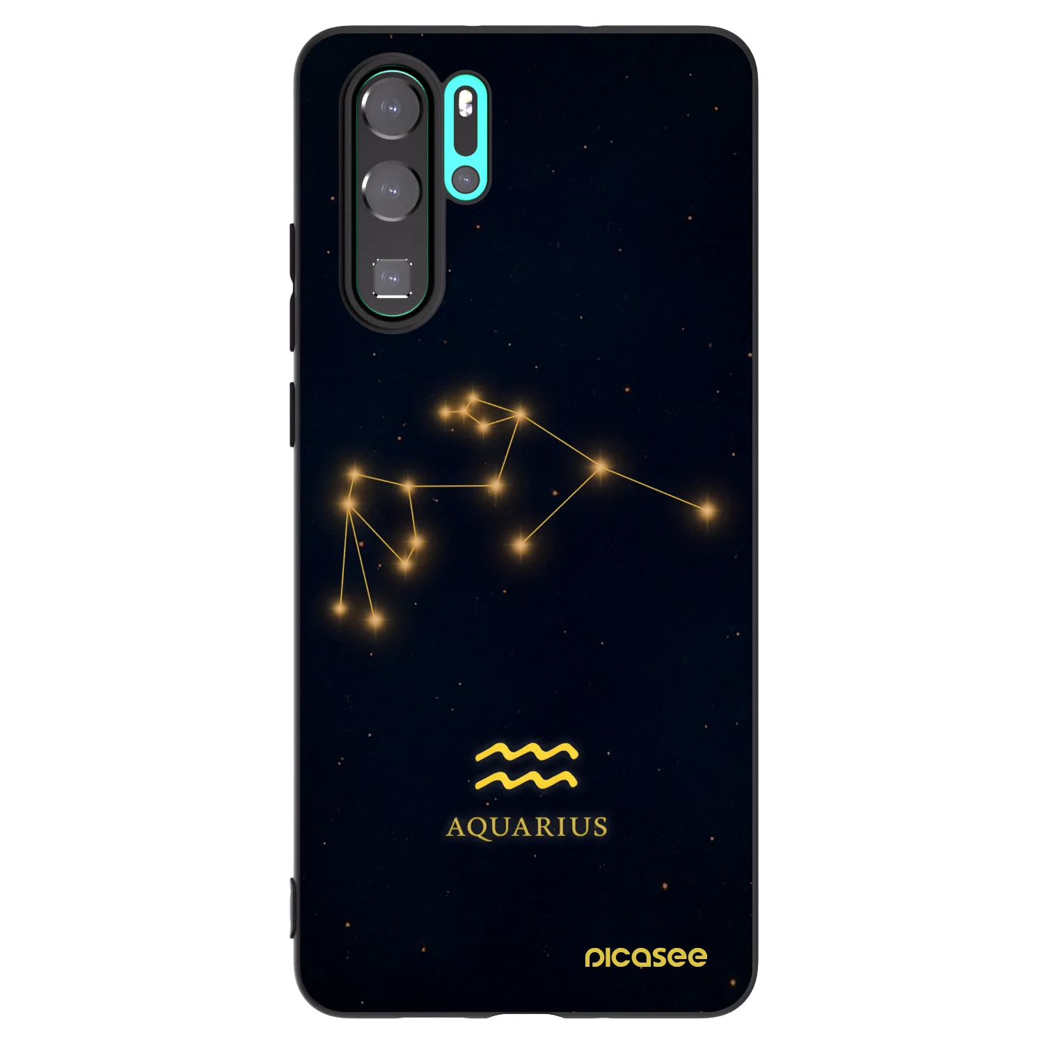 Picasee silikonowe czarne etui na Huawei P30 Pro - AQUARIUS