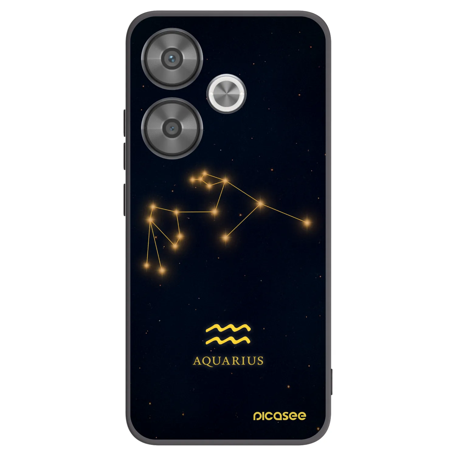 Picasee silikonowe czarne etui na Xiaomi Poco F6 - AQUARIUS