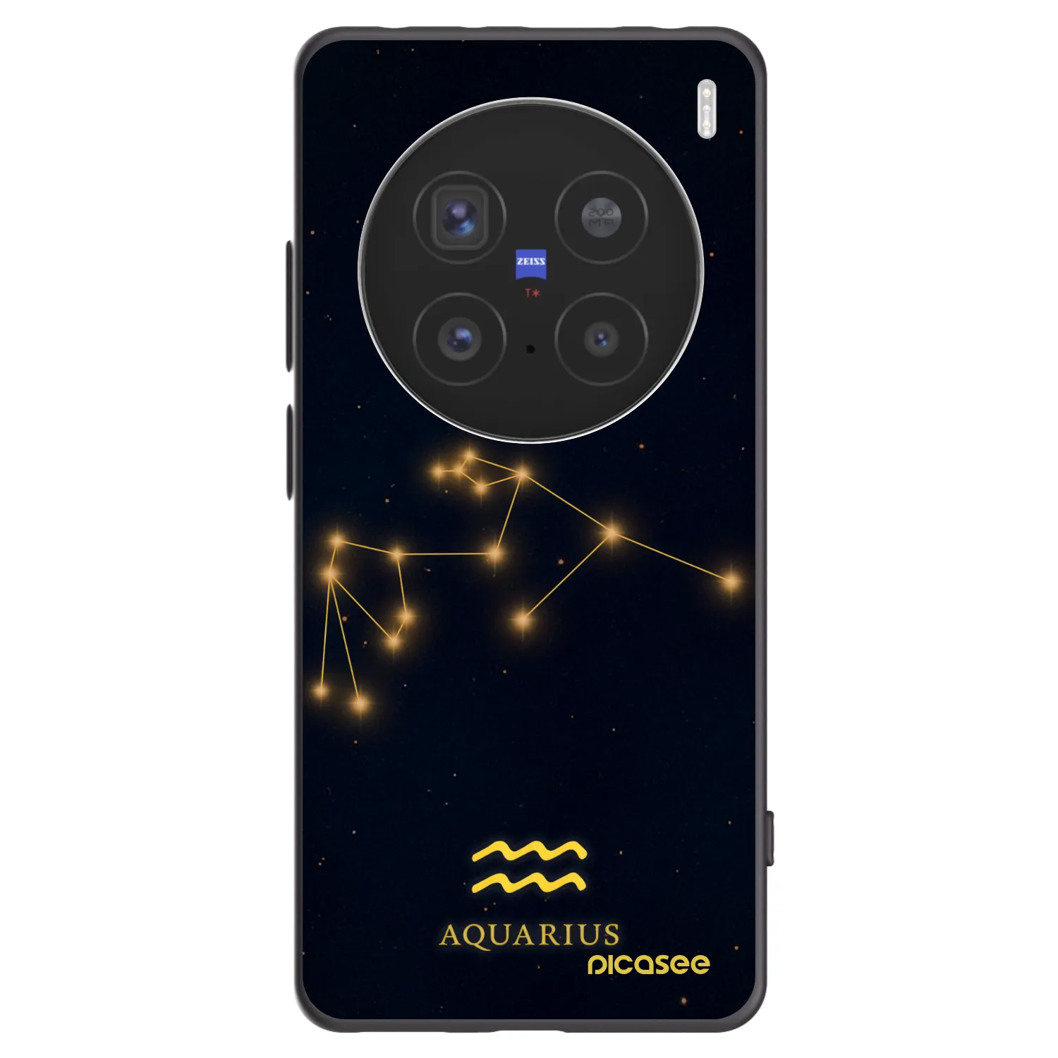 Picasee silikonowe czarne etui na Vivo X200 Pro - AQUARIUS