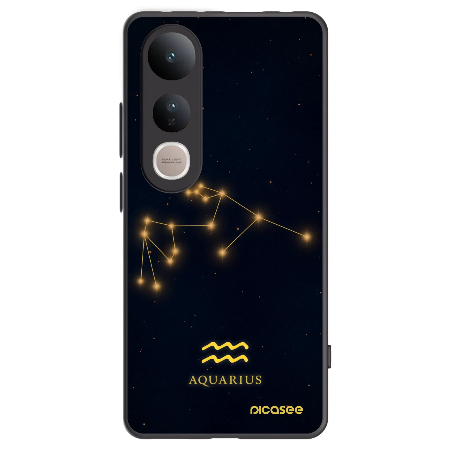 Picasee silikonowe czarne etui na Vivo V50 Lite 5G - AQUARIUS