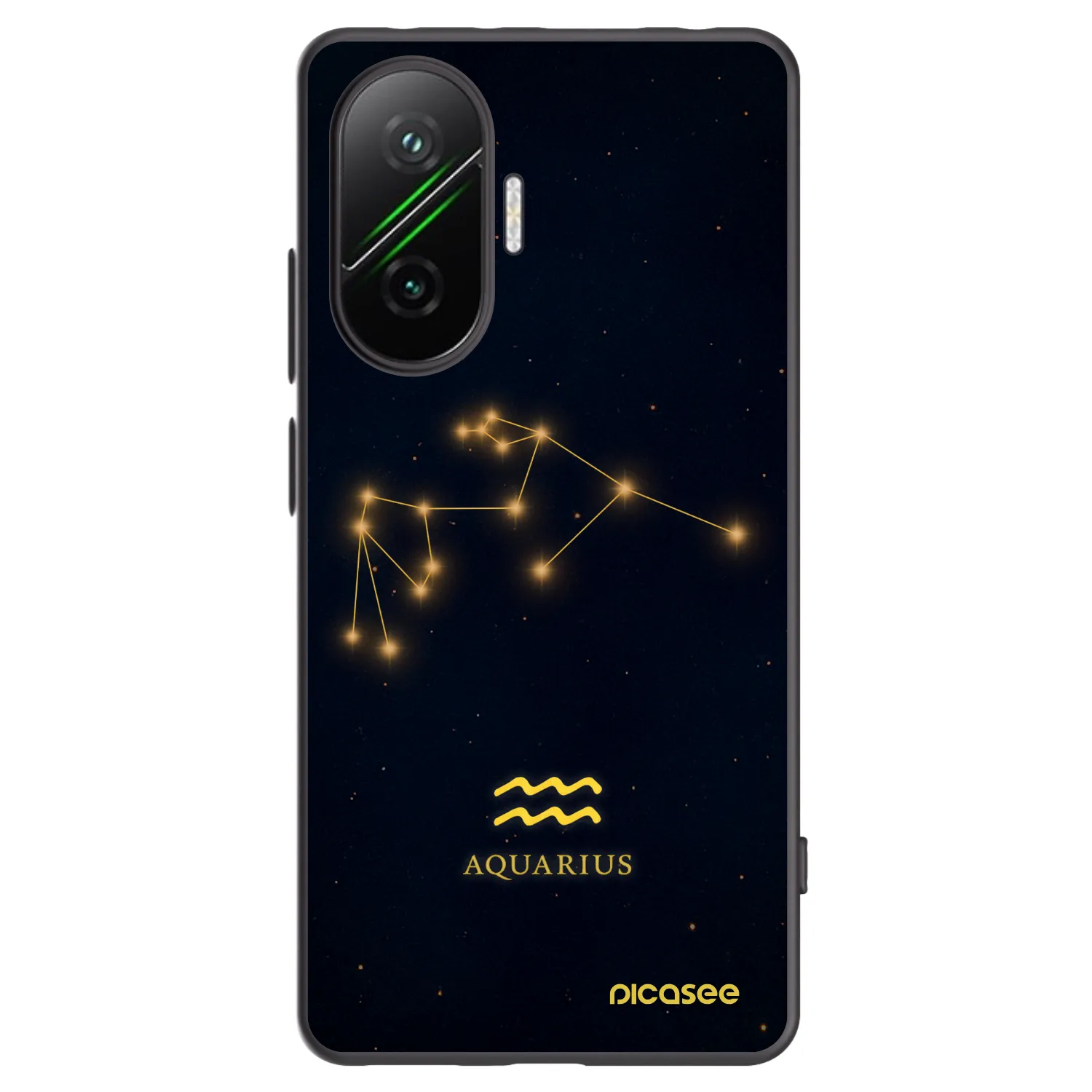 Picasee silikonowe czarne etui na Xiaomi Poco F7 5G - AQUARIUS