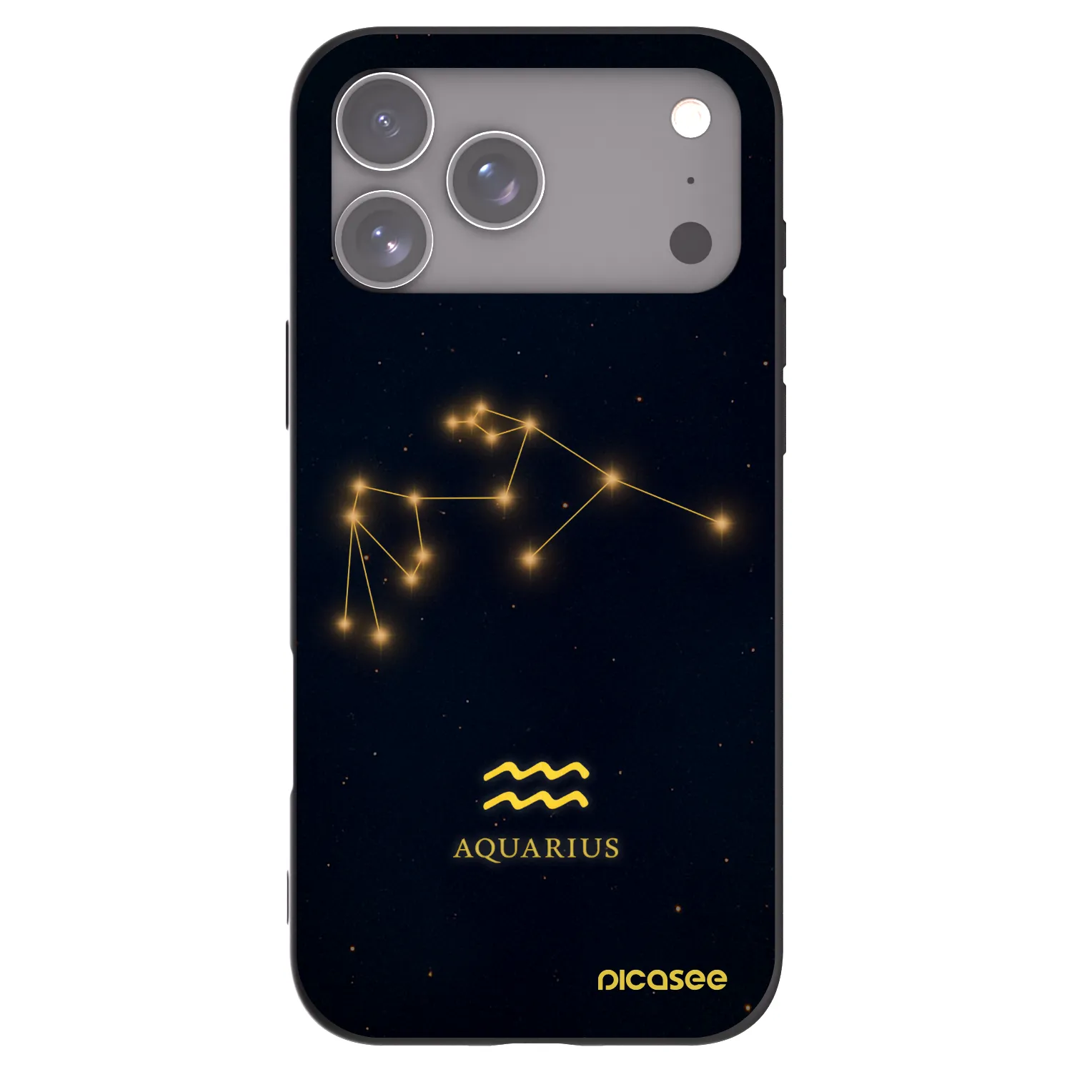 Picasee silikonowe czarne etui na Apple iPhone 17 Pro Max - AQUARIUS