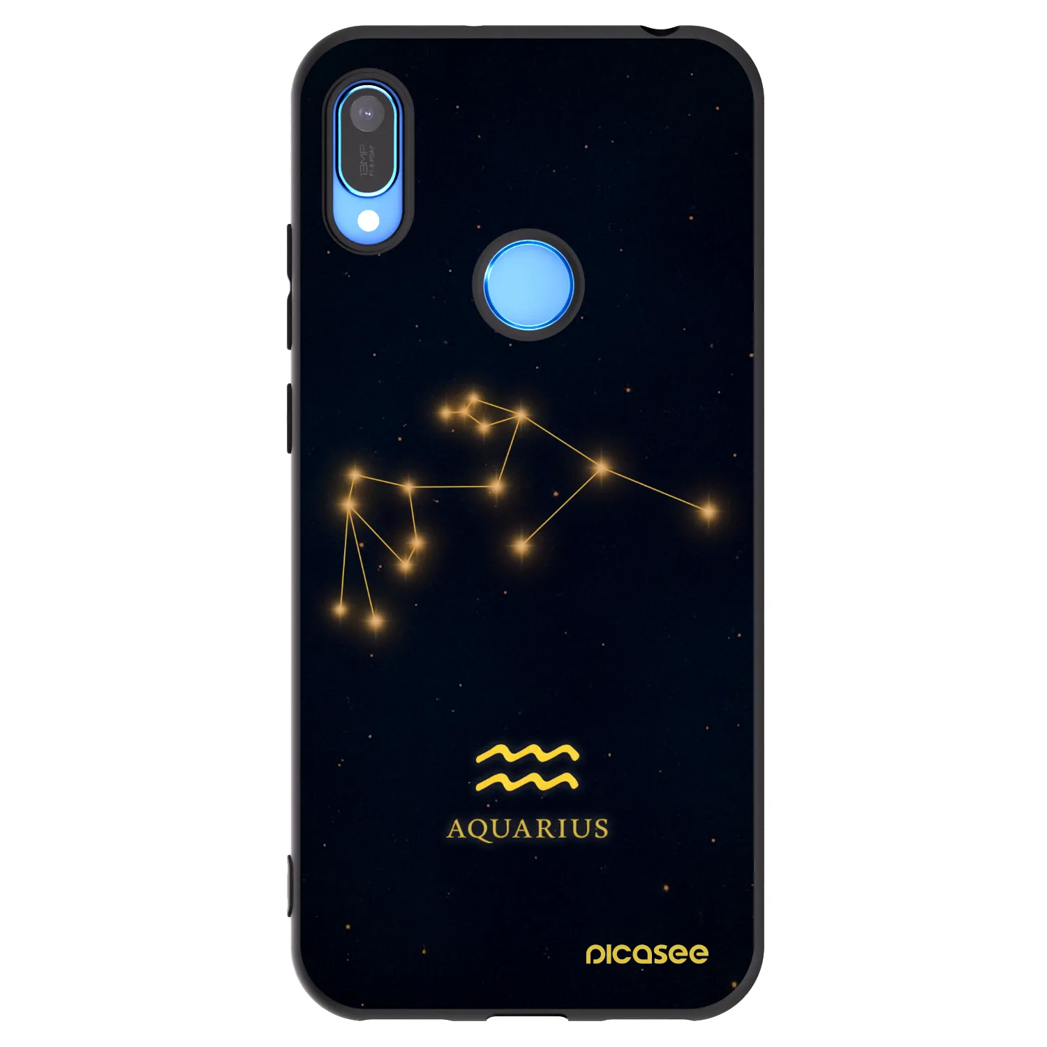 Picasee silikonowe czarne etui na Huawei Y6 2019 - AQUARIUS