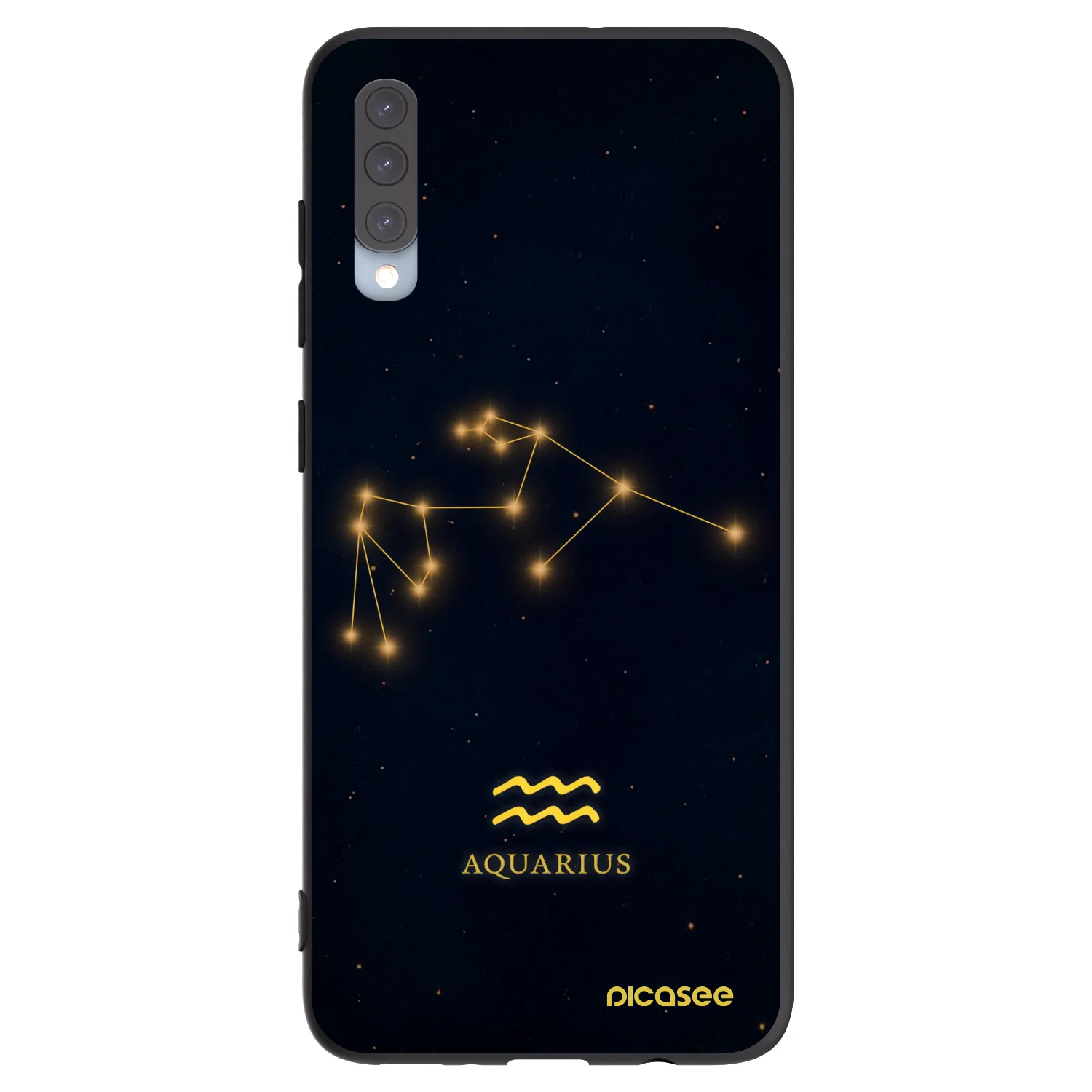 Picasee silikonowe czarne etui na Samsung Galaxy A70 A705F - AQUARIUS