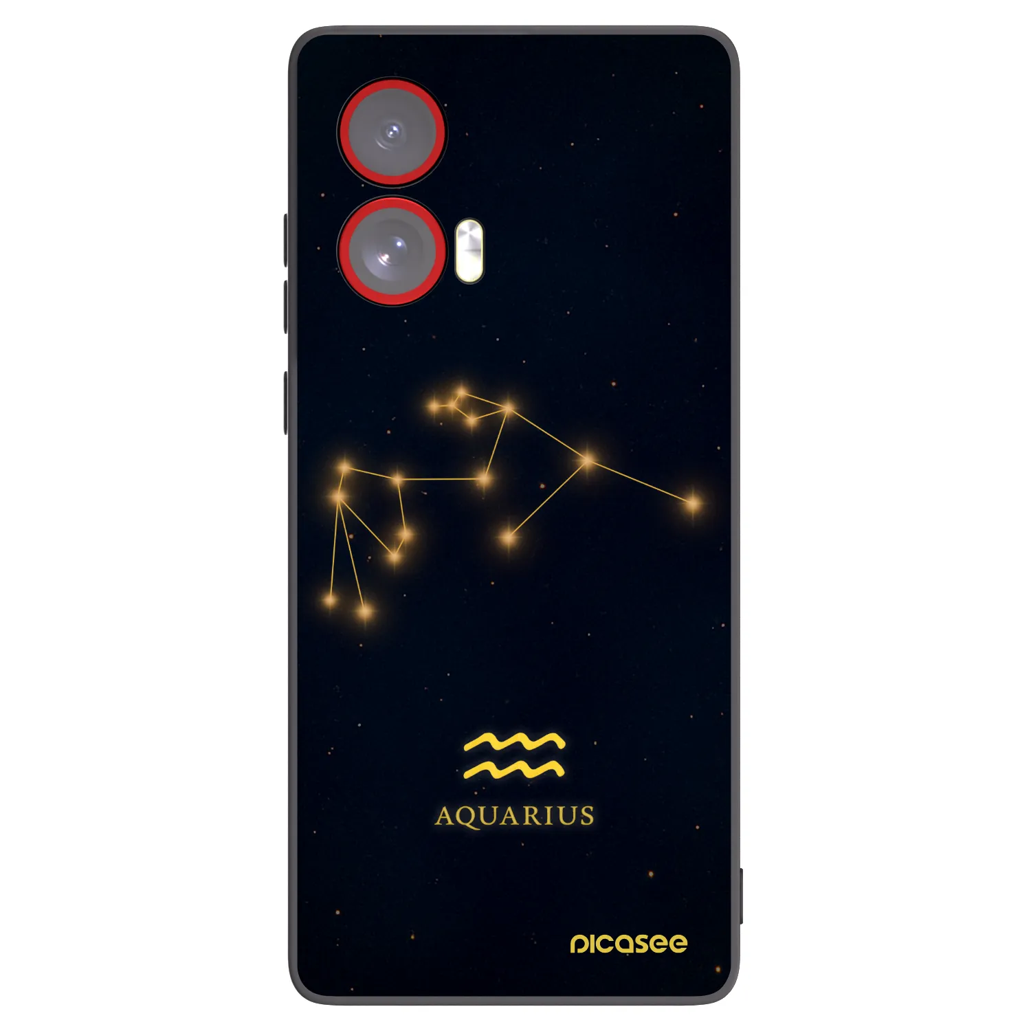 Picasee silikonowe czarne etui na Motorola Edge 50 Fusion - AQUARIUS