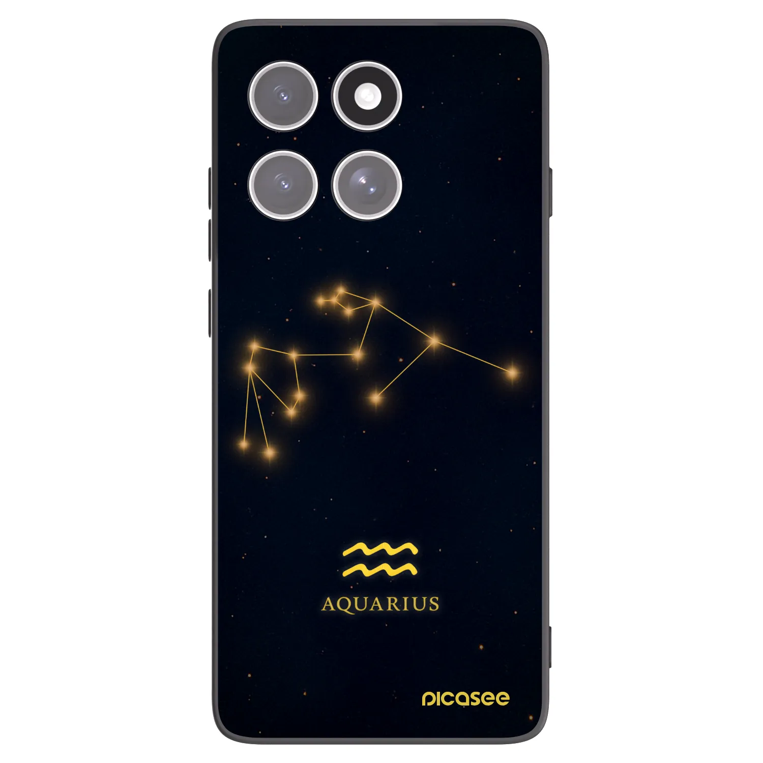 Picasee silikonowe czarne etui na Motorola Edge 60 Fusion - AQUARIUS