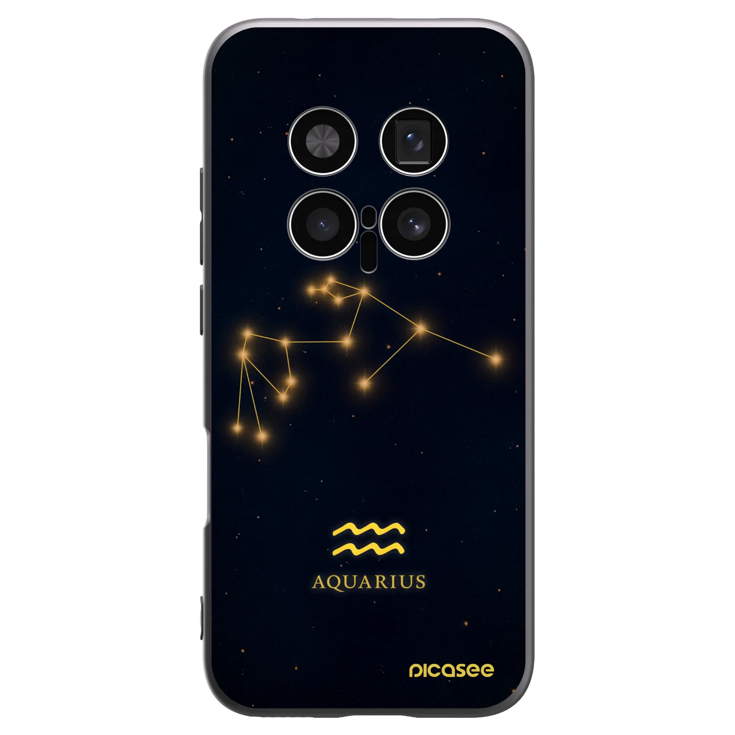 Picasee silikonowe czarne etui na Honor Magic8 Pro 5G - AQUARIUS