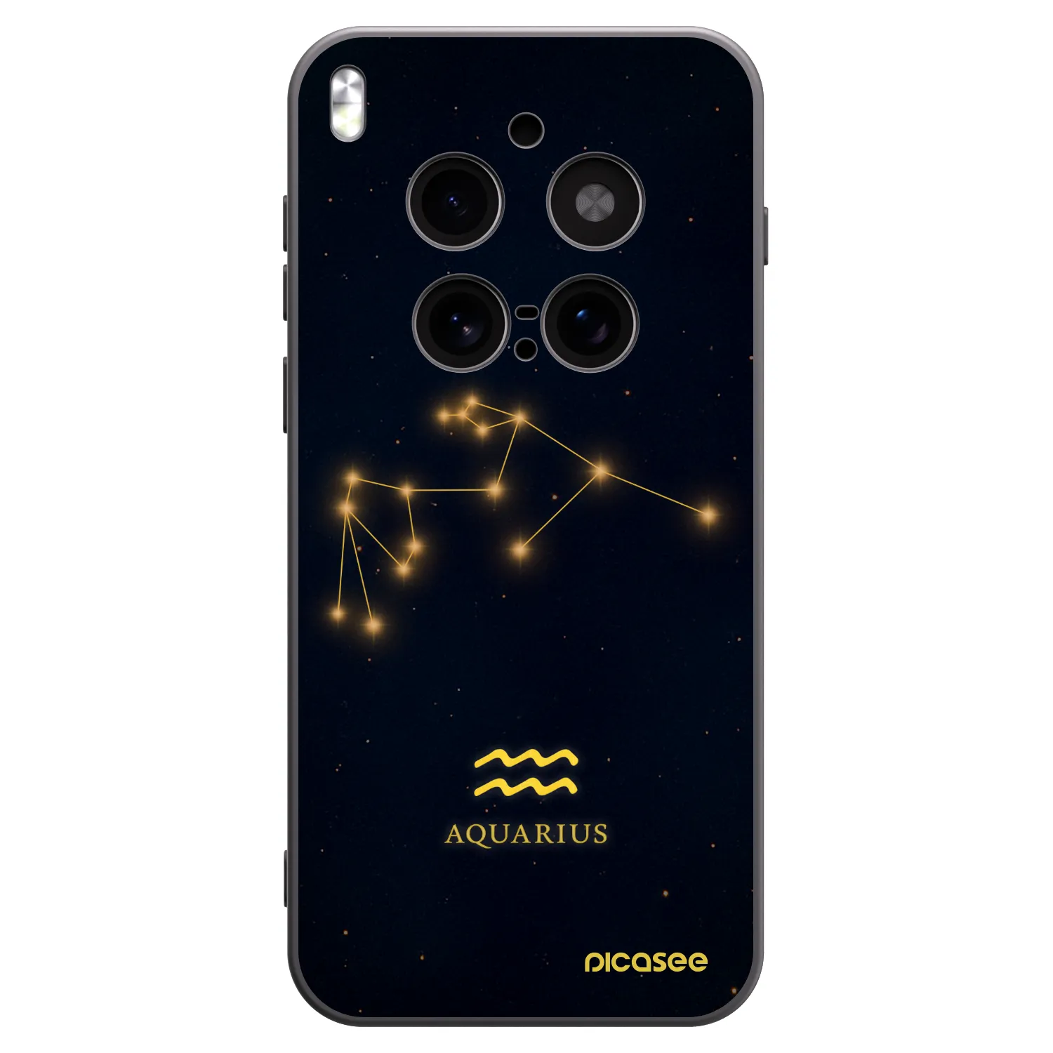 Picasee silikonowe czarne etui na Vivo X300 Pro - AQUARIUS