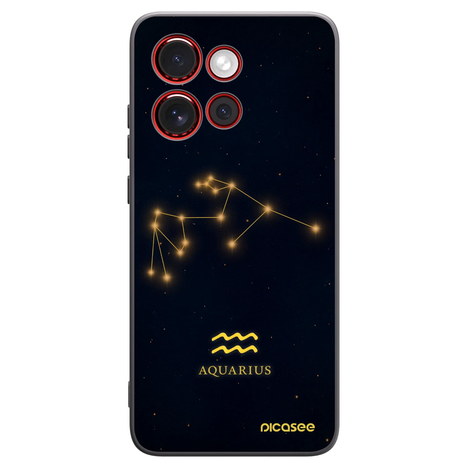 Picasee silikonowe czarne etui na Motorola Edge 60 Neo 5G - AQUARIUS
