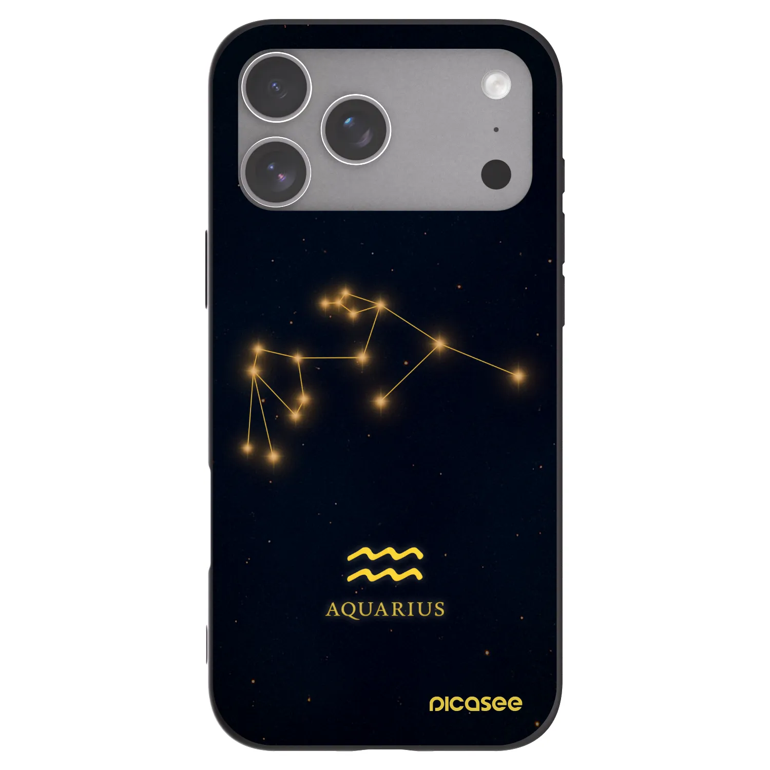 Picasee silikonowe czarne etui na Apple iPhone 18 Pro Max - AQUARIUS