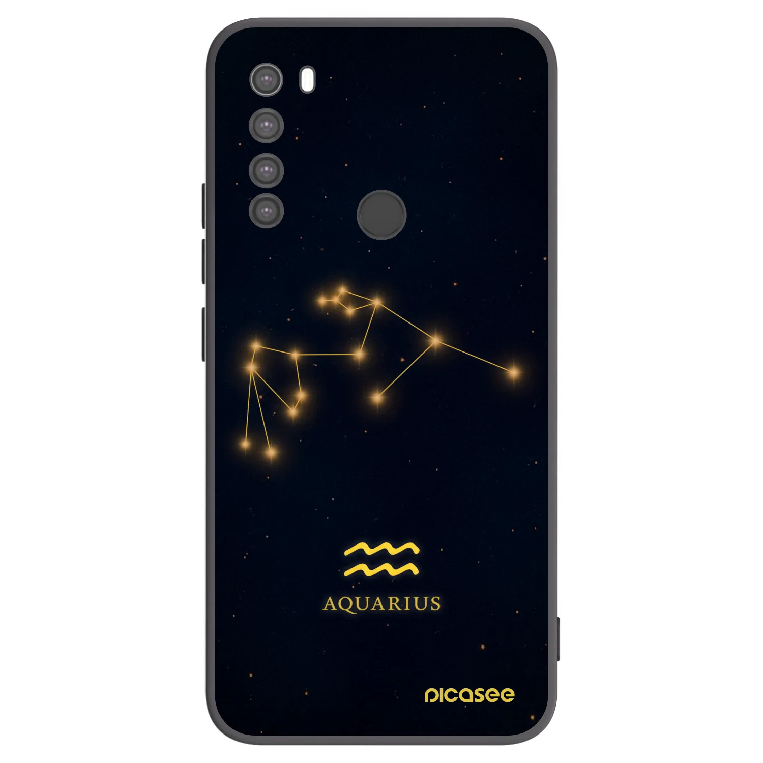 Picasee silikonowe czarne etui na Xiaomi Redmi Note 8 - AQUARIUS