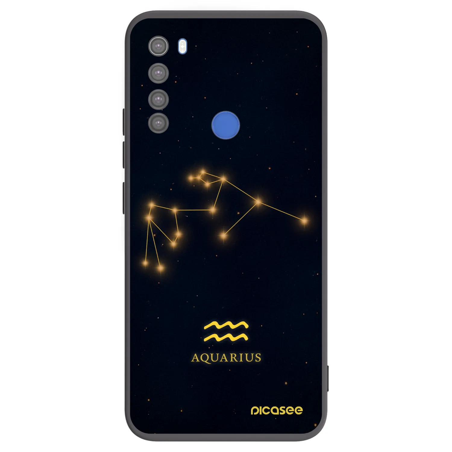 Picasee silikonowe czarne etui na Xiaomi Redmi Note 8T - AQUARIUS