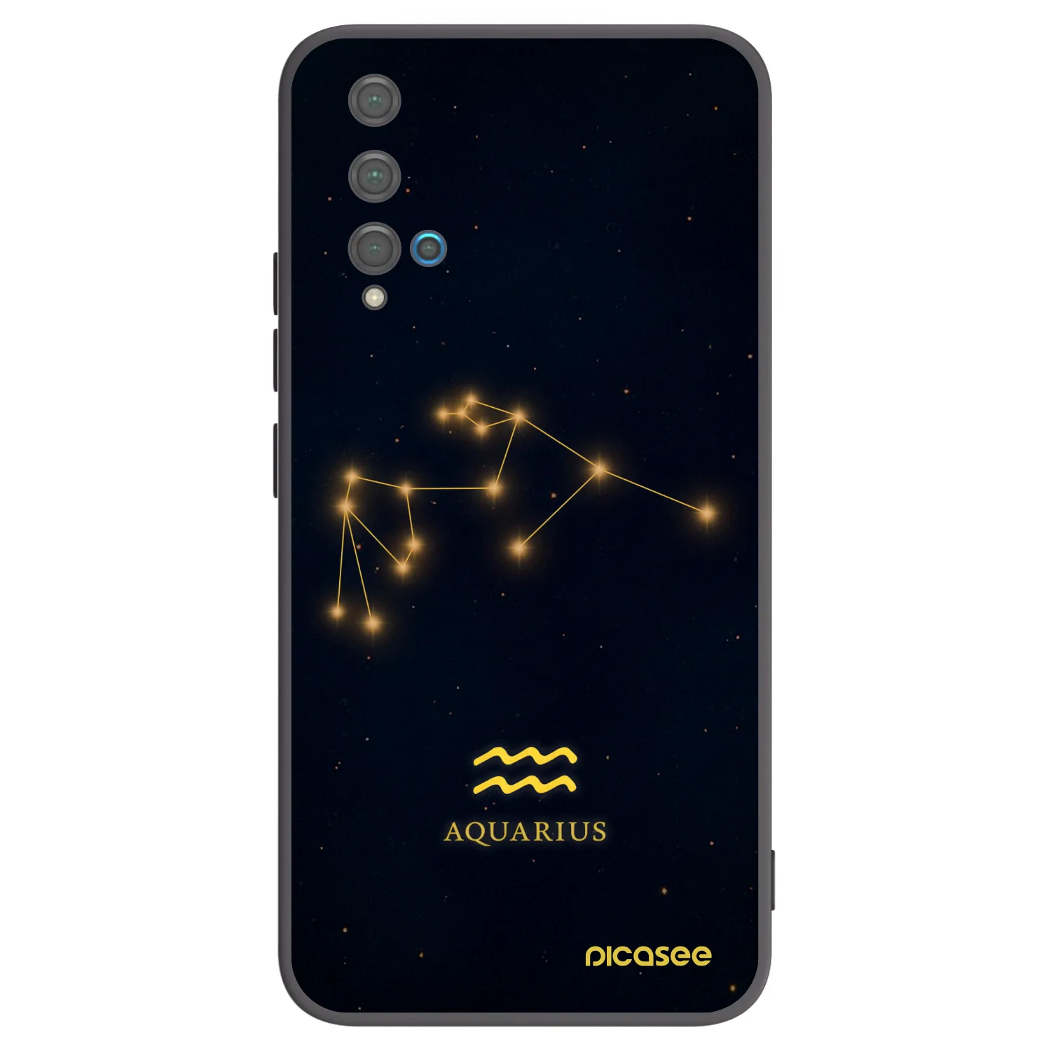 Picasee silikonowe czarne etui na Huawei Nova 5T - AQUARIUS