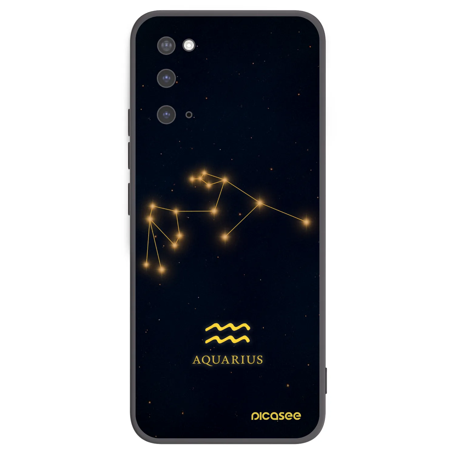 Picasee silikonowe czarne etui na Samsung Galaxy S20 G980F - AQUARIUS