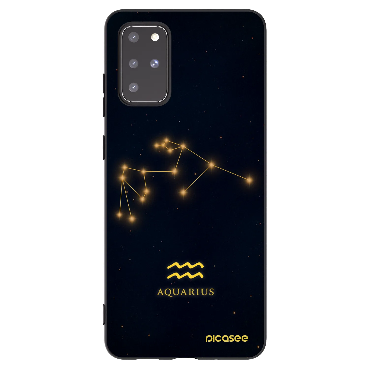 Picasee silikonowe czarne etui na Samsung Galaxy S20+ G985F - AQUARIUS