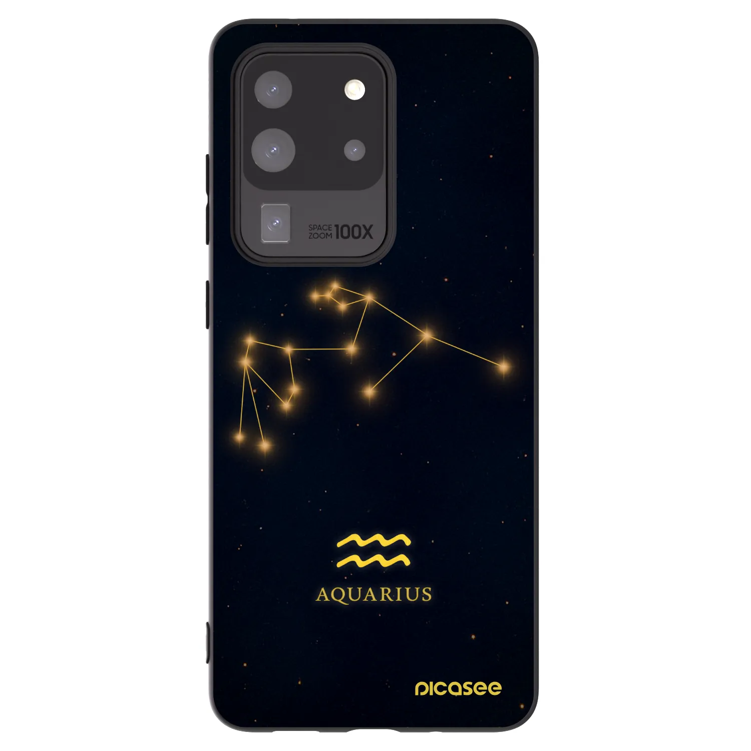 Picasee silikonowe czarne etui na Samsung Galaxy S20 Ultra 5G G988F - AQUARIUS