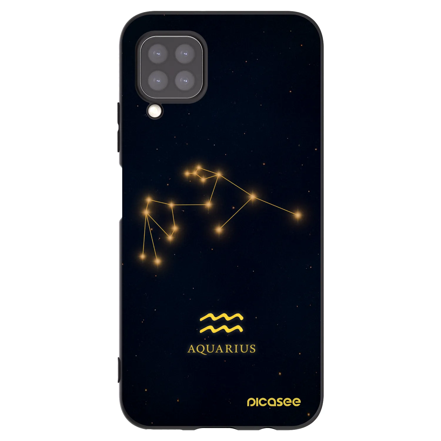Picasee silikonowe czarne etui na Huawei P40 Lite - AQUARIUS