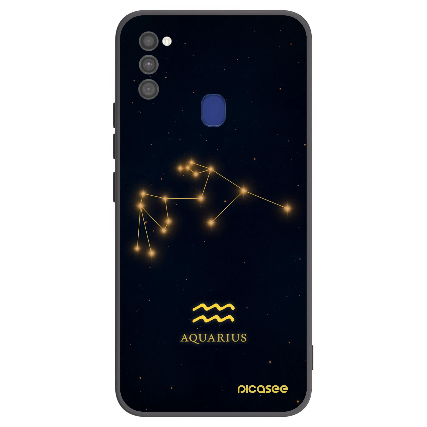 Picasee silikonowe czarne etui na Samsung Galaxy M21 M215F - AQUARIUS