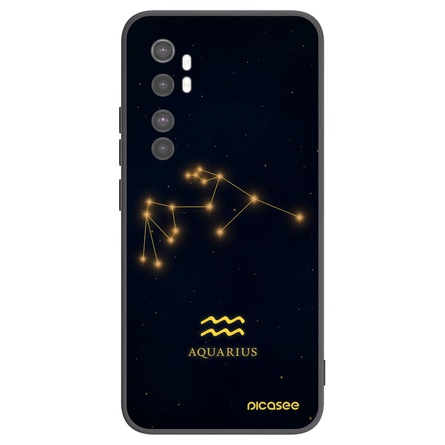 Picasee silikonowe czarne etui na Xiaomi Mi Note 10 Lite - AQUARIUS