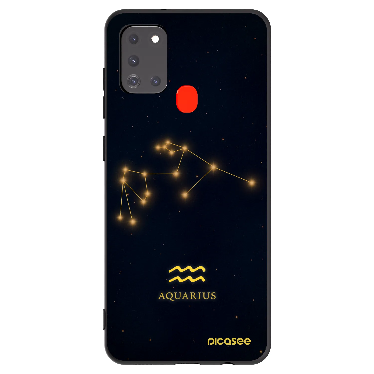Picasee silikonowe czarne etui na Samsung Galaxy A21s - AQUARIUS