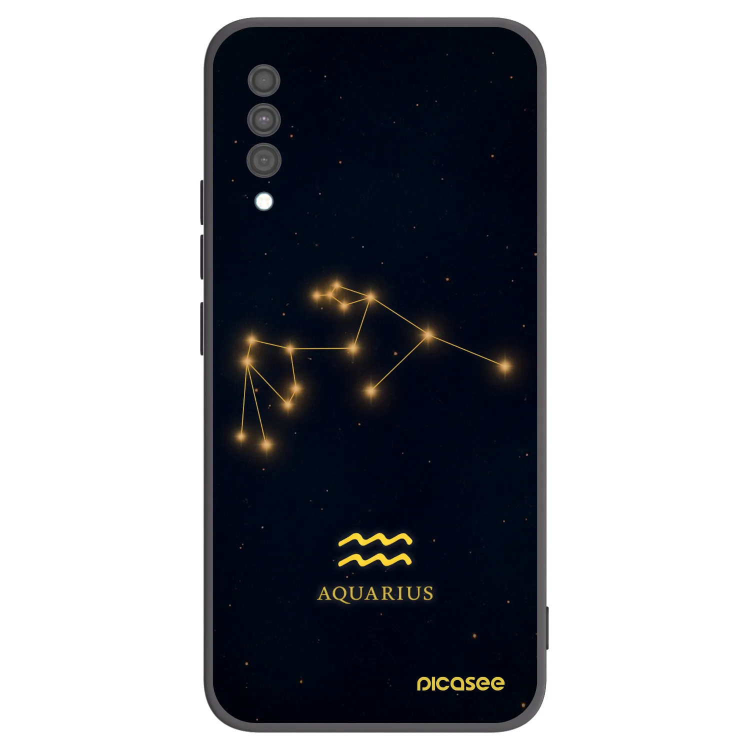 Picasee silikonowe czarne etui na Samsung Galaxy A30s A307F - AQUARIUS