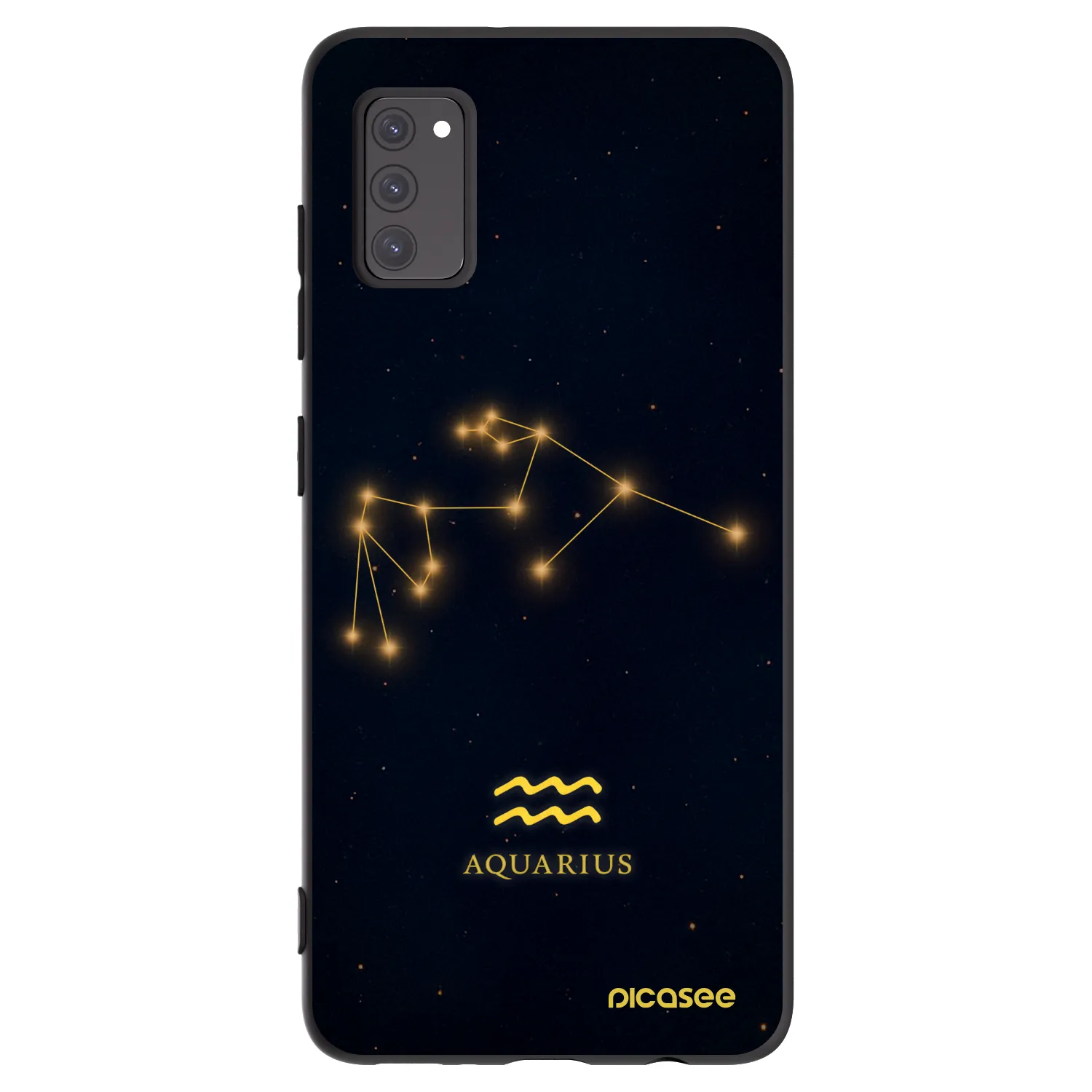 Picasee silikonowe czarne etui na Samsung Galaxy A41 A415F - AQUARIUS